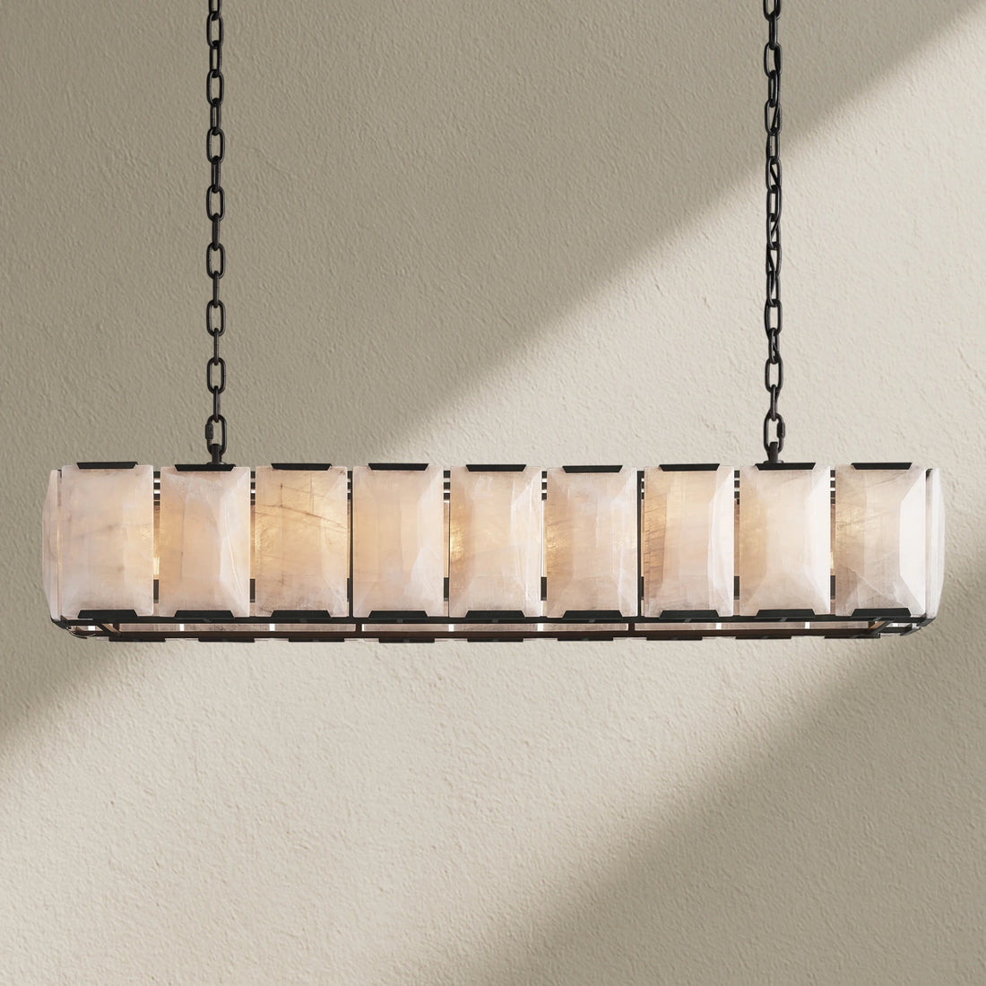 Harfz Calcite Rectangular Chandelier 62"