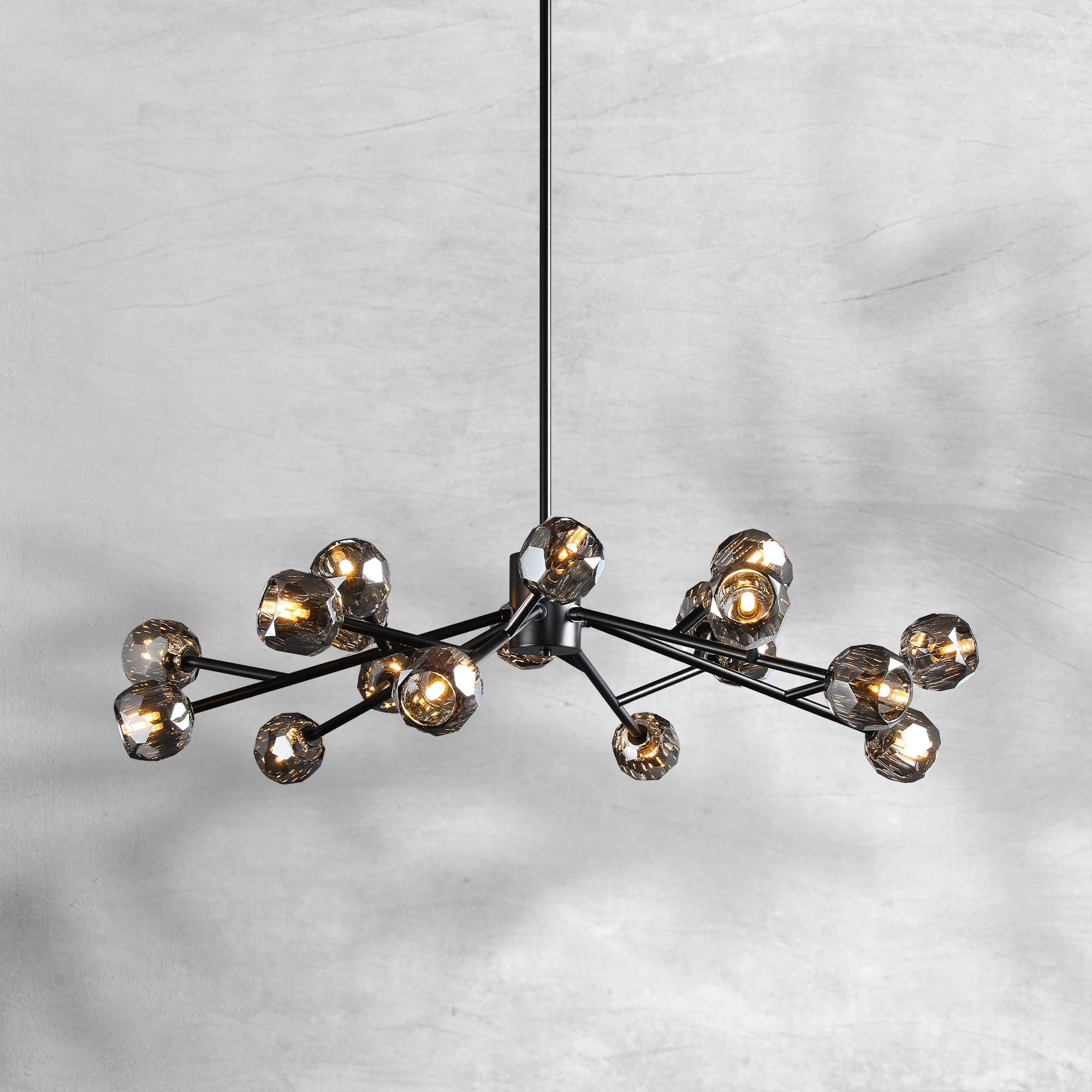 Billfz De Crystal Glass Round Chandelier 24"36"48"60"72"