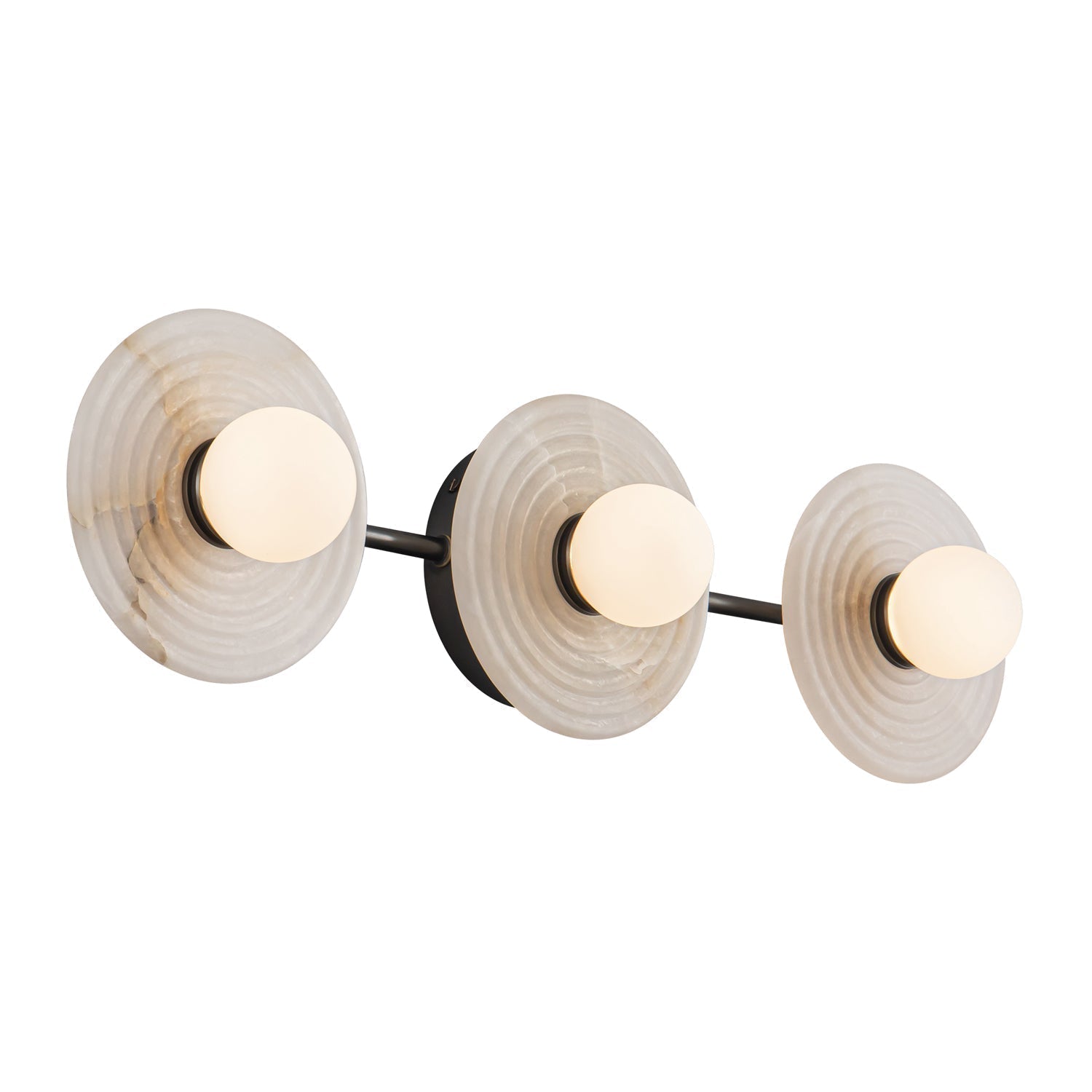 Dahlia Triple Alabaster Wall Sconce - Urban BronzeJoyfuzzy