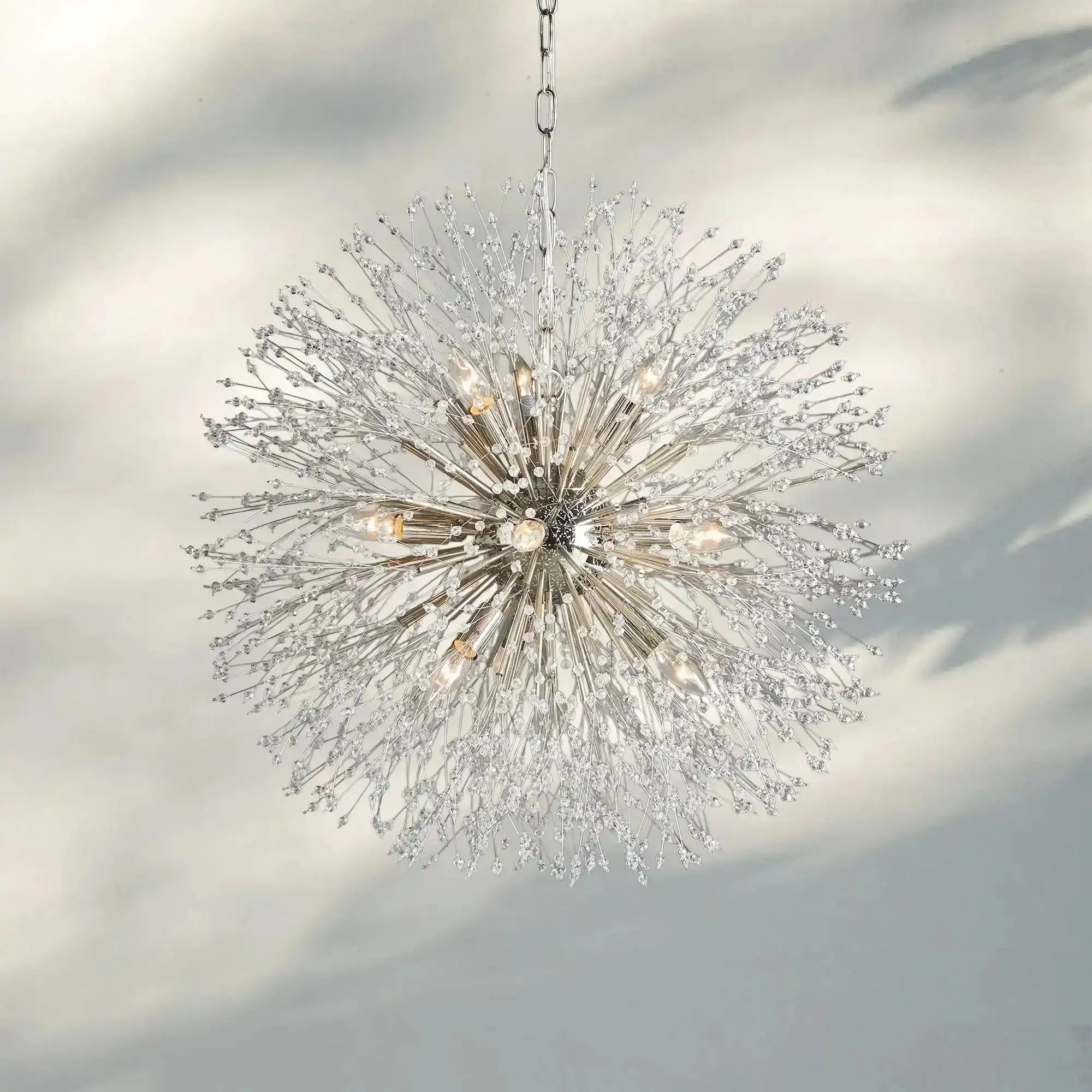 Dandelion Round Chandelier 22''30''43'' - Brass43"Joyfuzzy