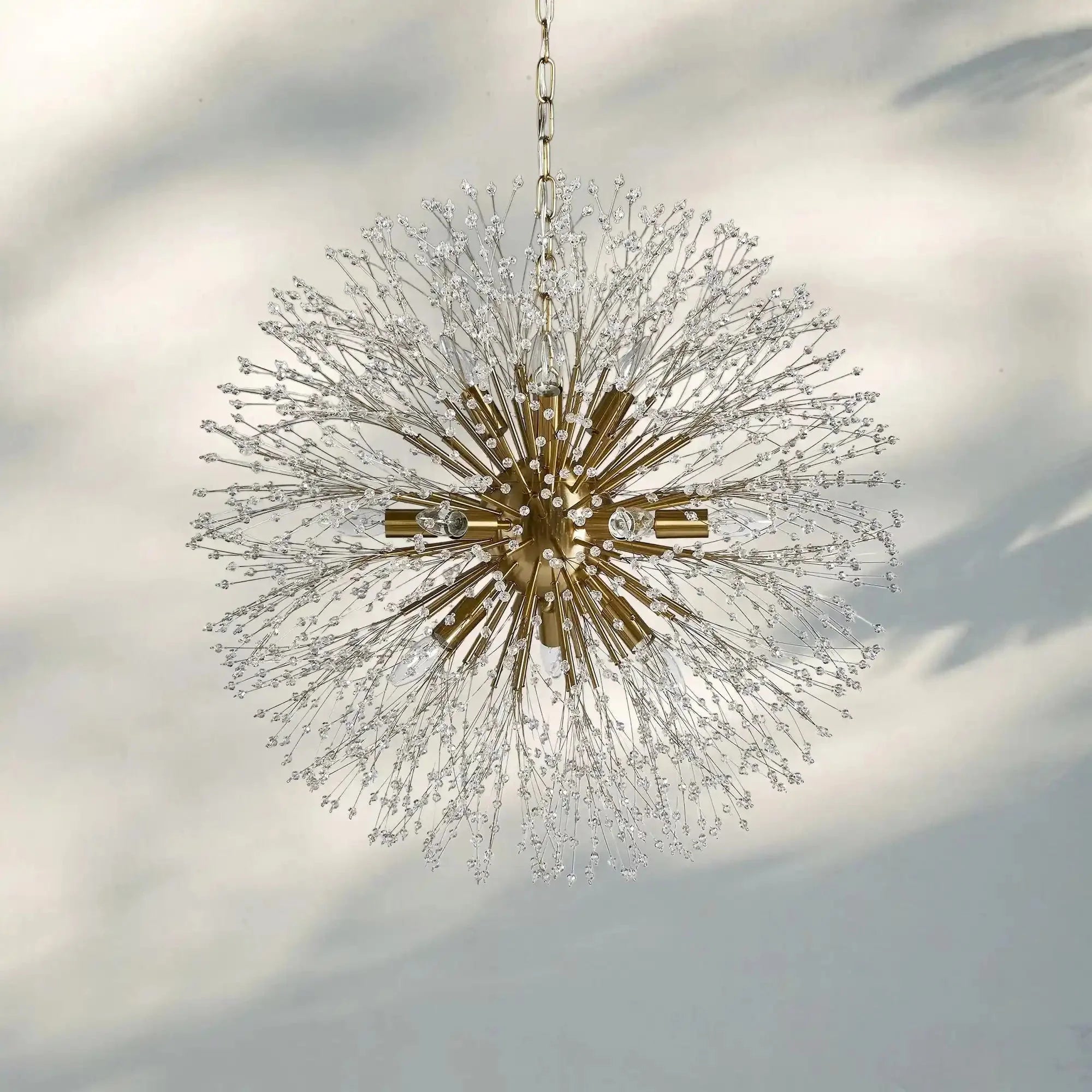 Dandelion Round Chandelier 22''30''43'' - Brass43"Joyfuzzy