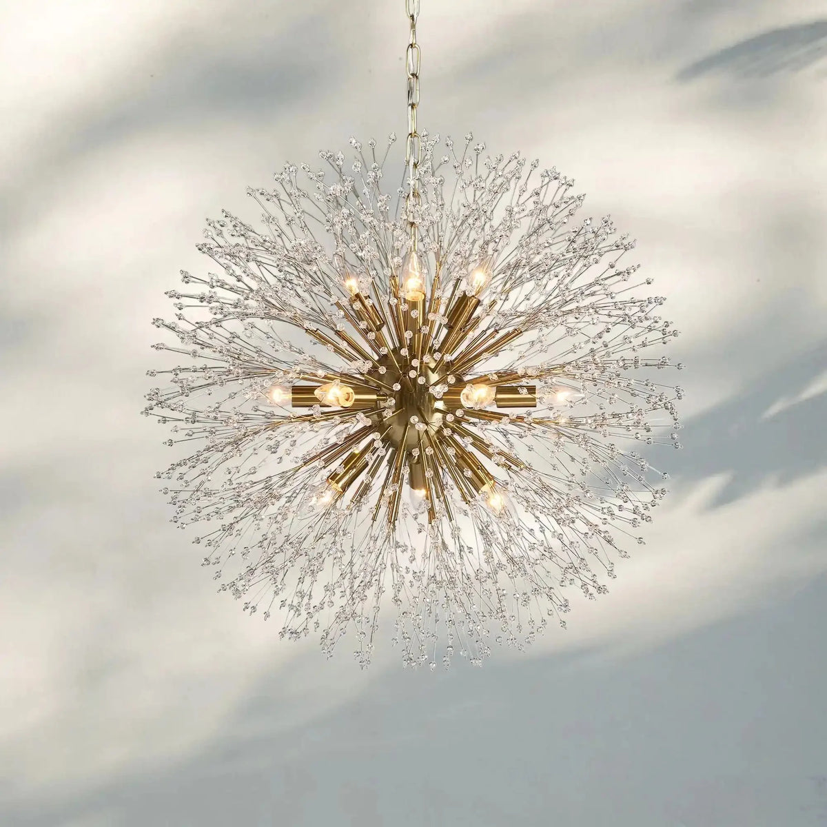 Dandelion Round Chandelier 22''30''43'' - Brass30"Joyfuzzy