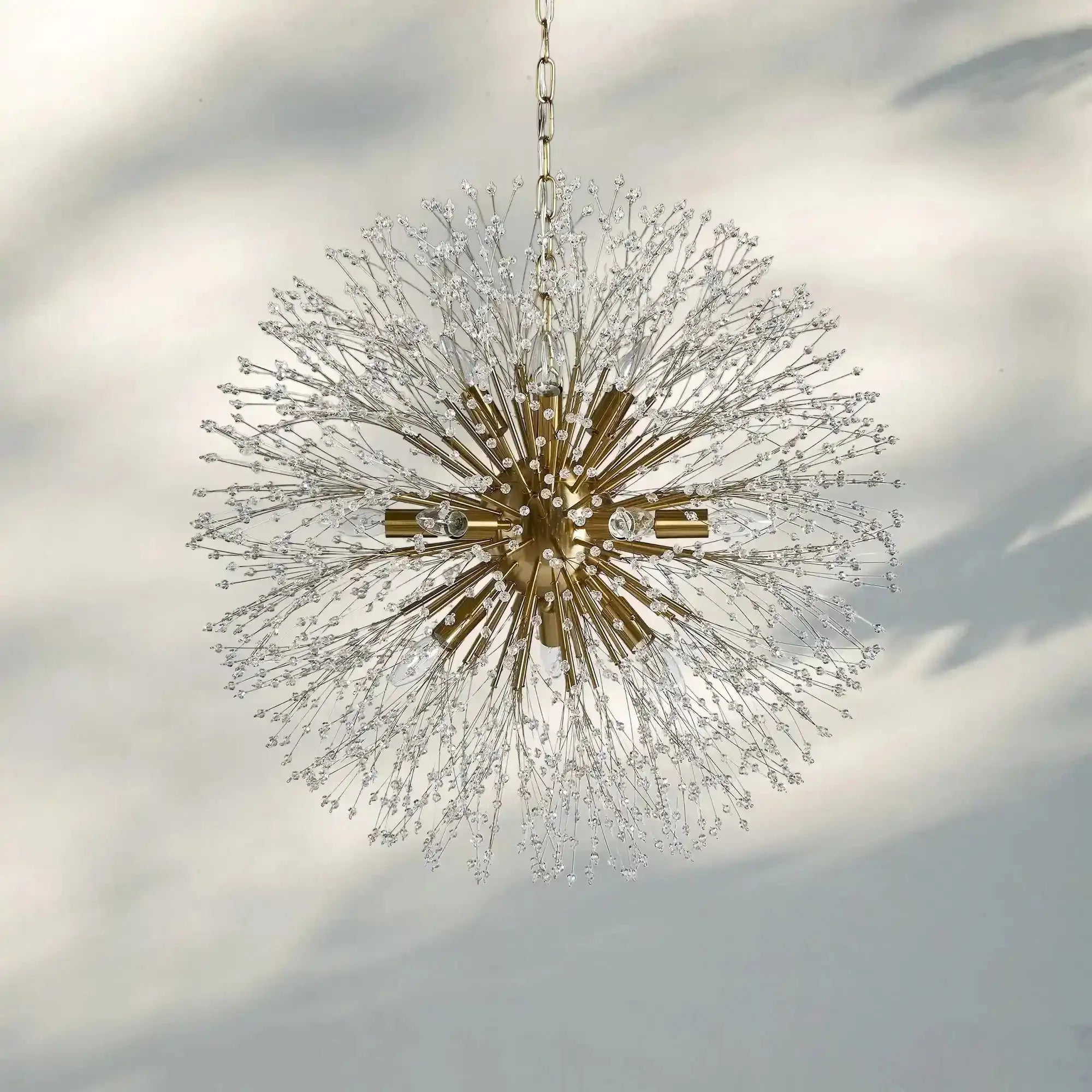 Dandelion Round Chandelier 22''30''43'' - Brass43"Joyfuzzy