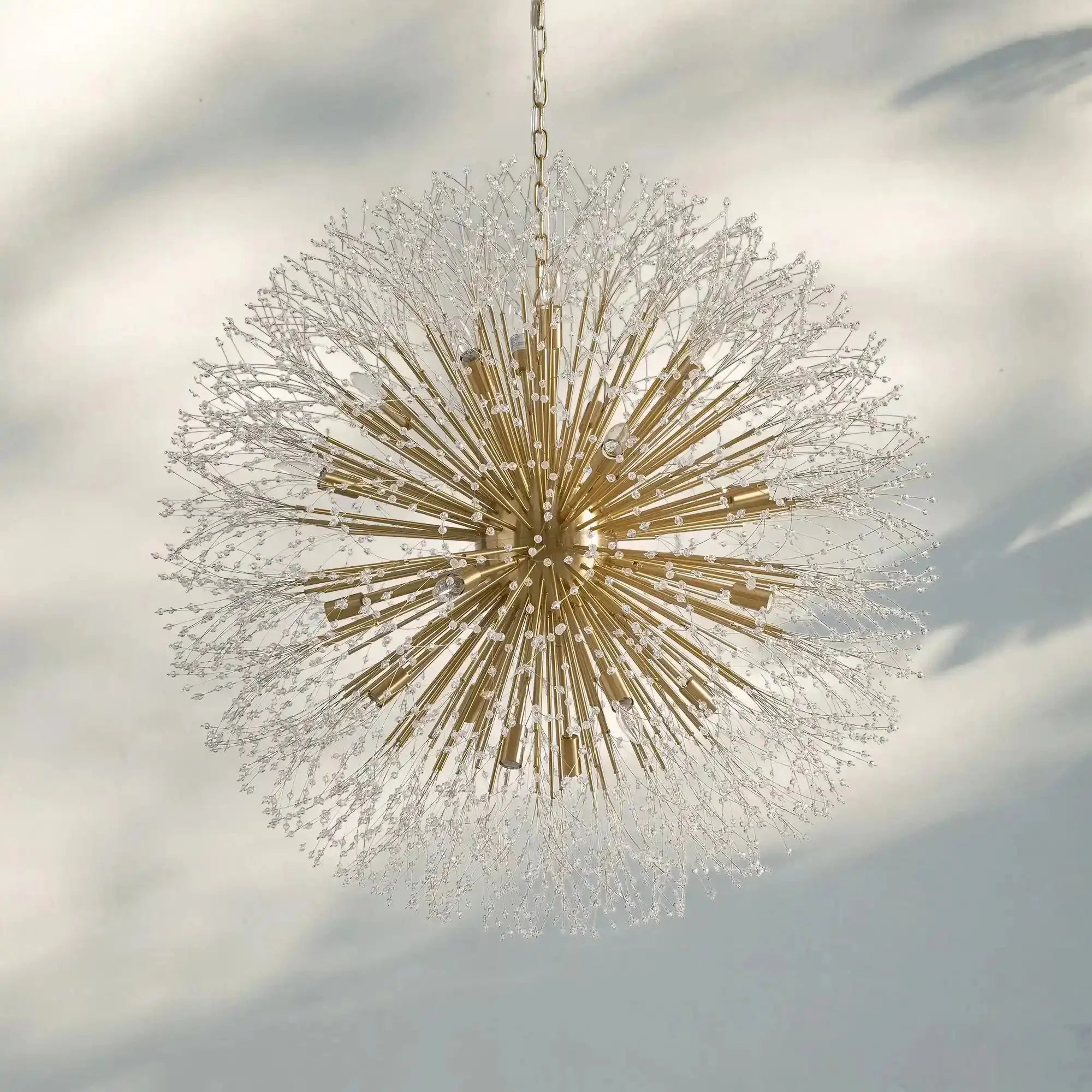 Dandelion Round Chandelier 22''30''43'' - Brass22"Joyfuzzy