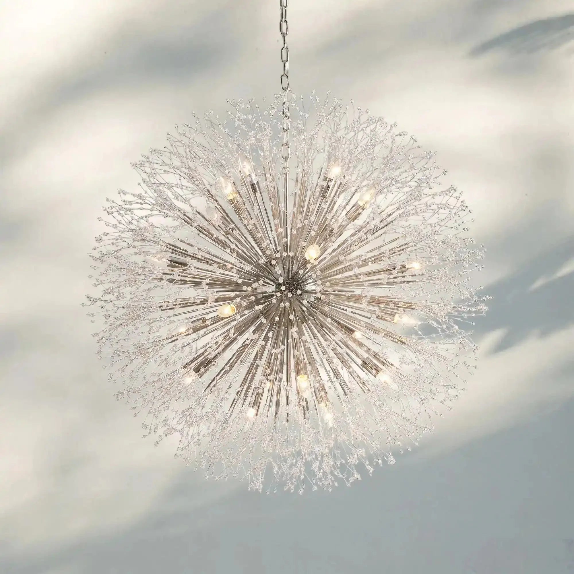 Dandelion Round Chandelier 22''30''43'' - Silver22"Joyfuzzy