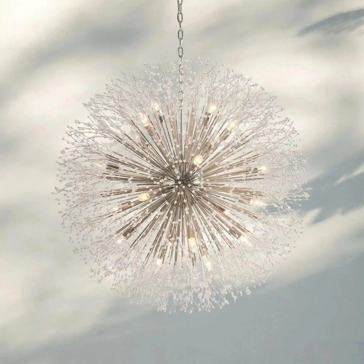 Dandelion Round Chandelier 22''30''43'' - Silver22"Joyfuzzy