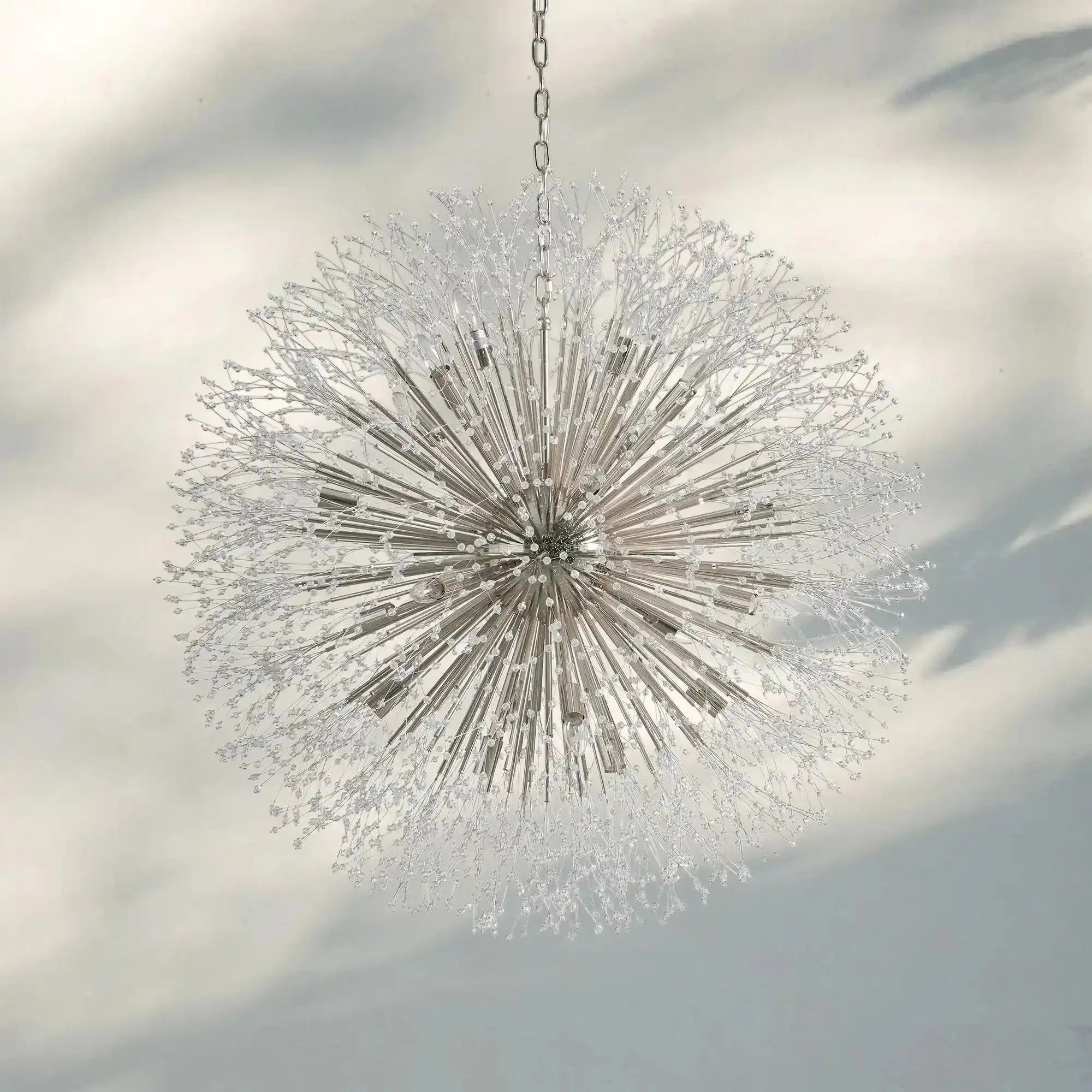 Dandelion Round Chandelier 22''30''43'' - Silver22"Joyfuzzy