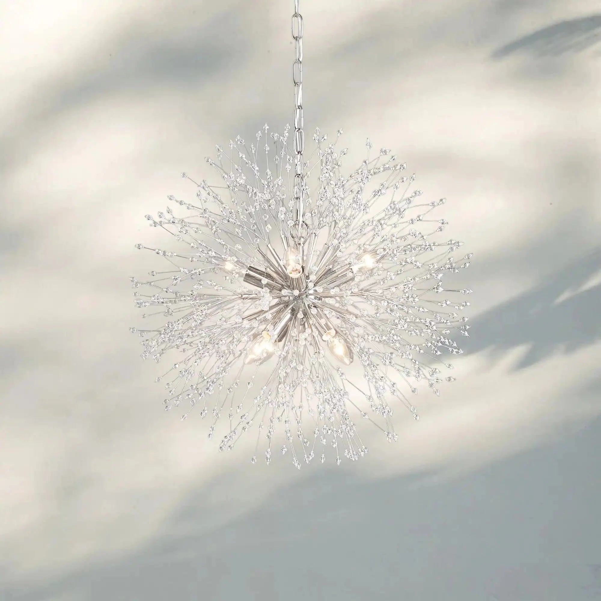 Dandelion Round Chandelier 22''30''43'' - Silver43"Joyfuzzy