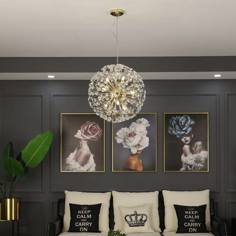 Dandelion Spherical Crystal Pendant Light - Joyfuzzy