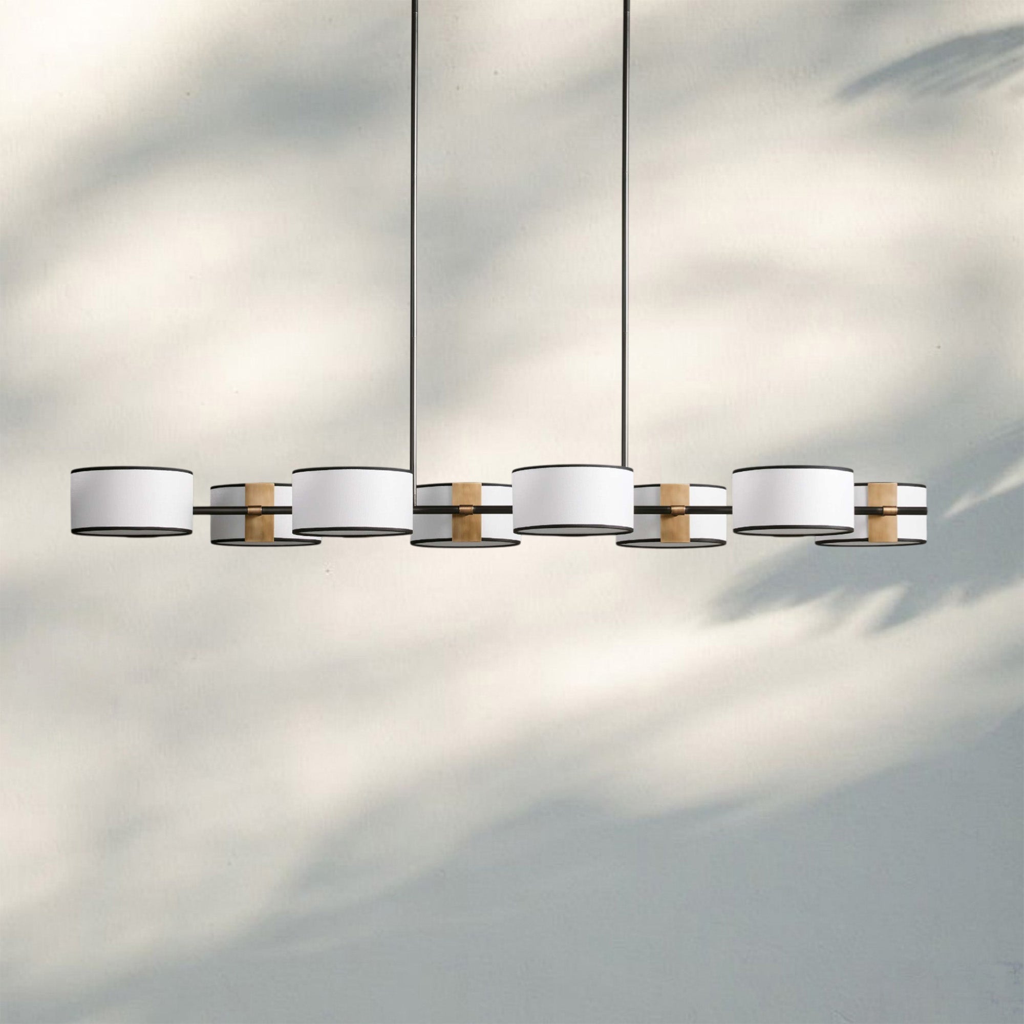 Daphne Linear Chandelier 62" - Black & WhiteJoyfuzzy