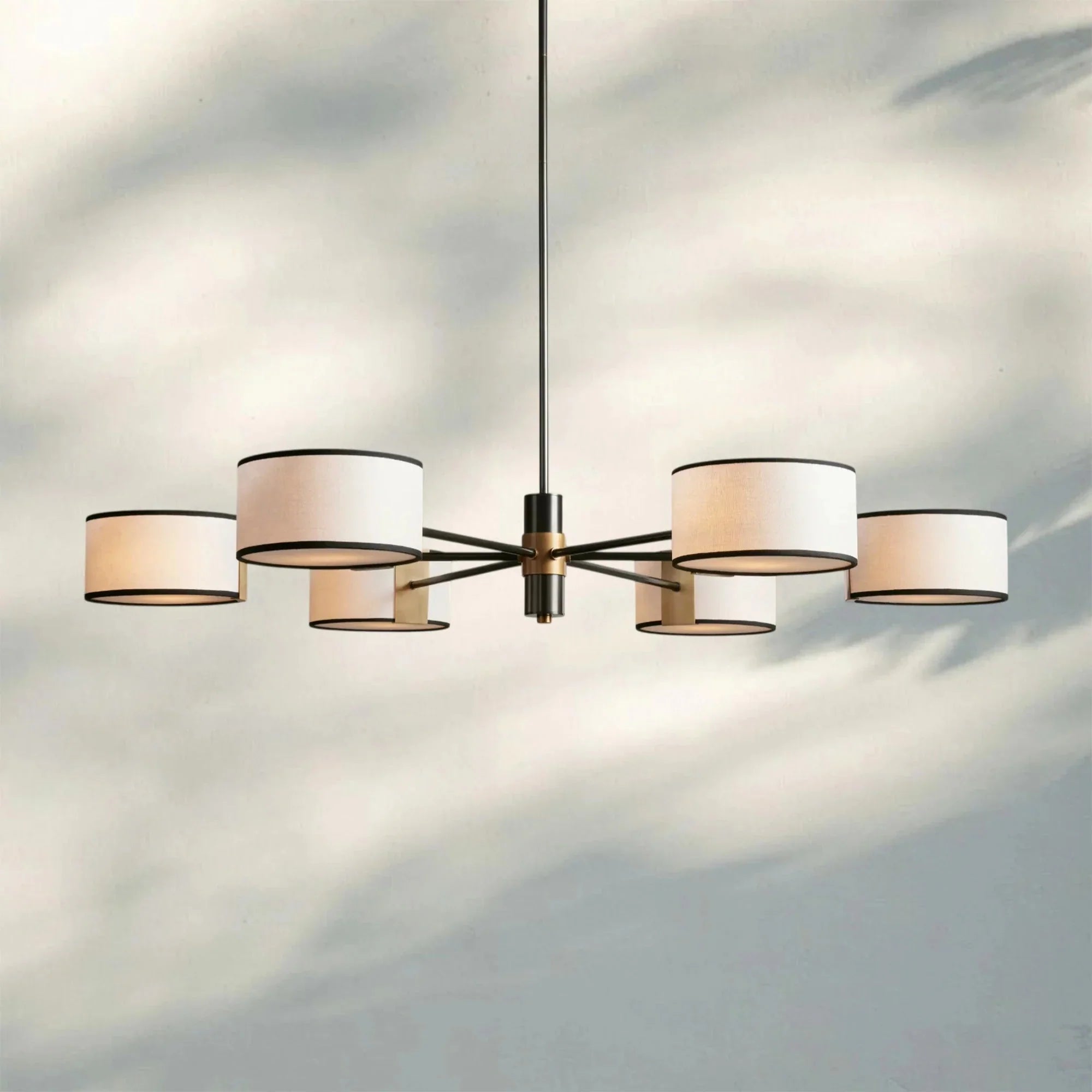 Daphne Round Chandelier 48''60'' - 48"Black & WhiteJoyfuzzy