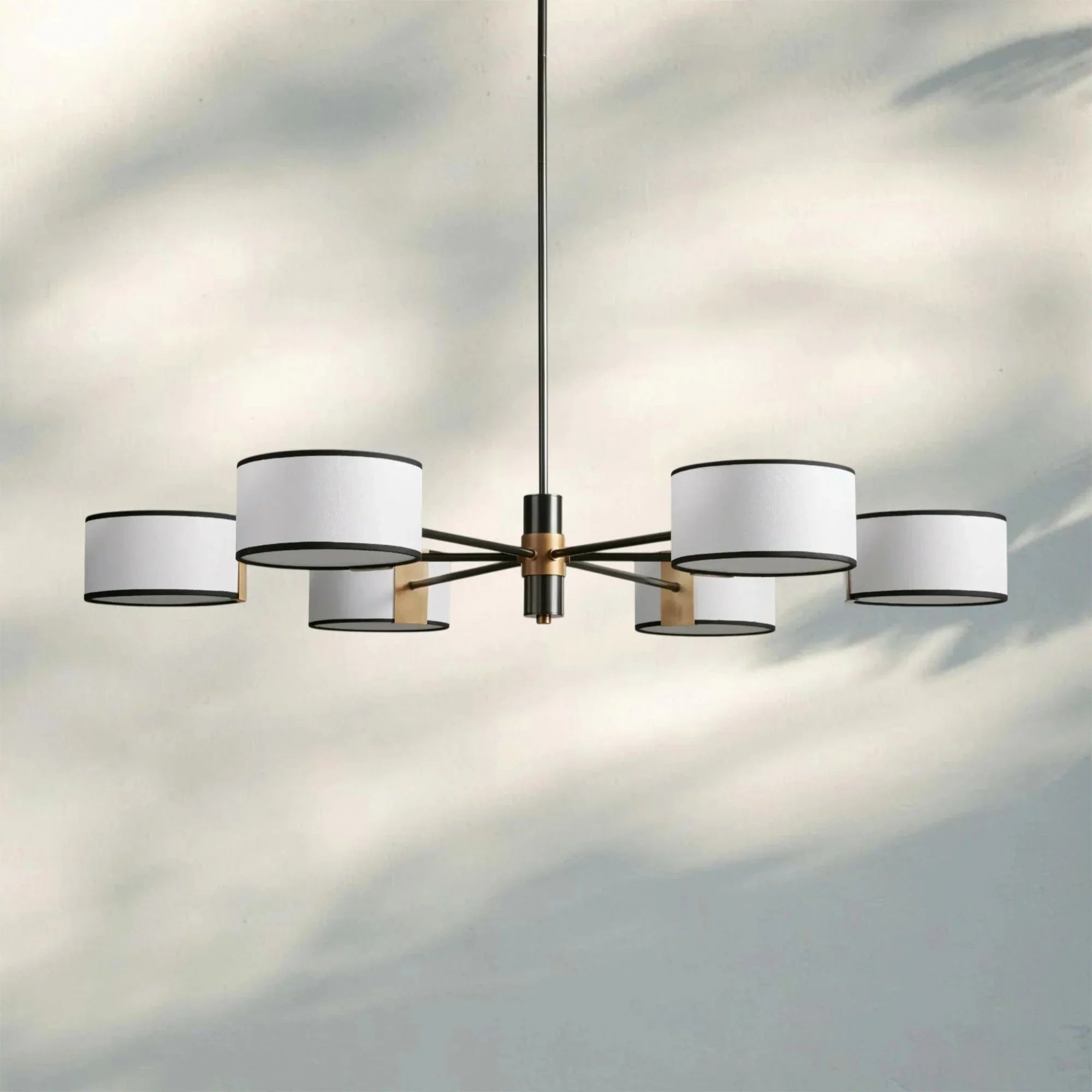 Daphne Round Chandelier 48''60'' - 48"Black & WhiteJoyfuzzy