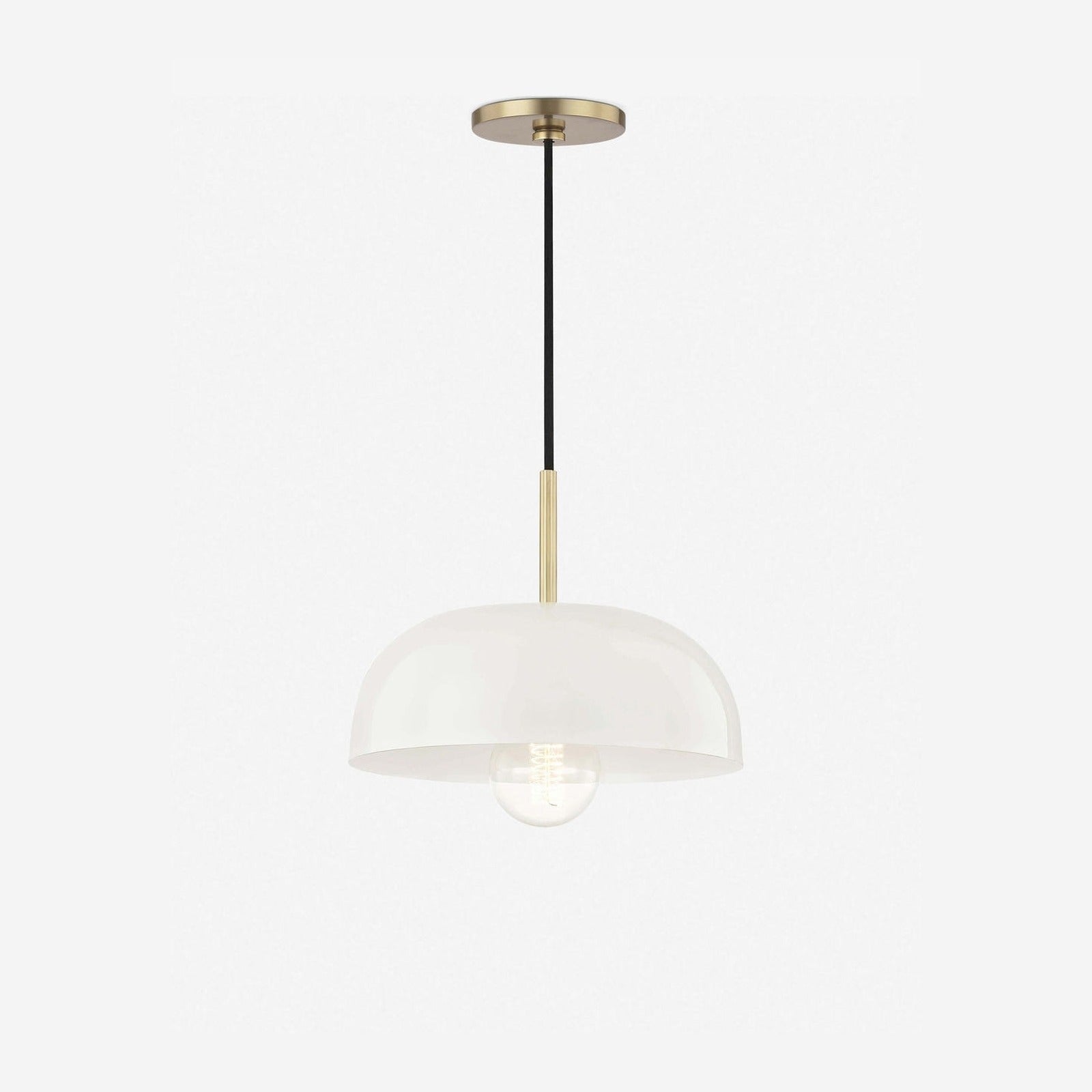 Dea Aged Brass Cream Dome Pendant Light