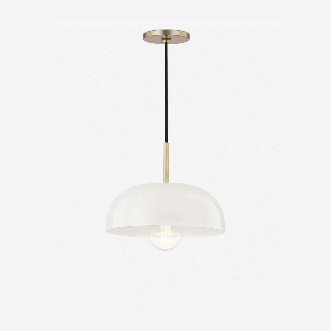 Dea Aged Brass Cream Dome Pendant Light