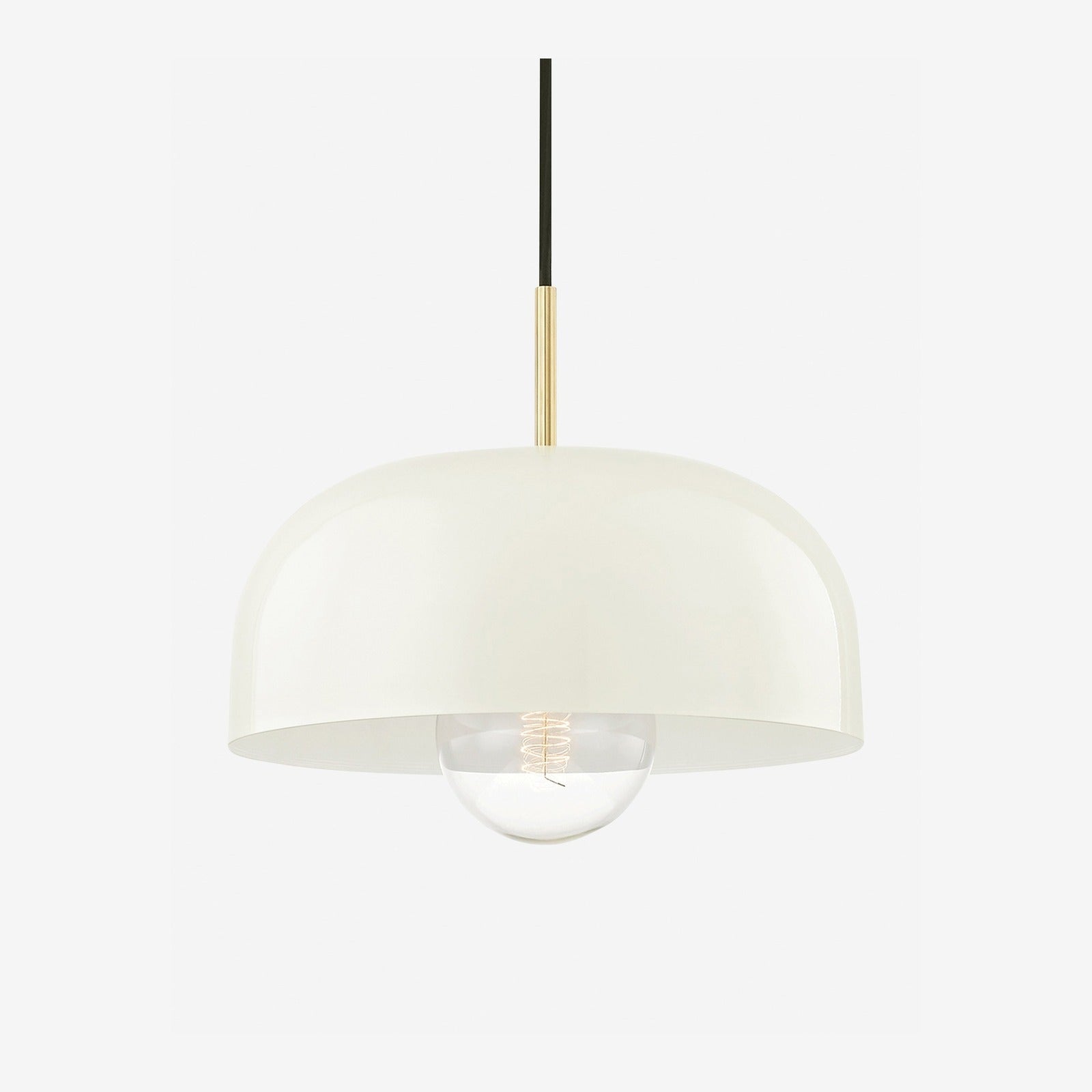 Dea Aged Brass Cream Dome Pendant Light