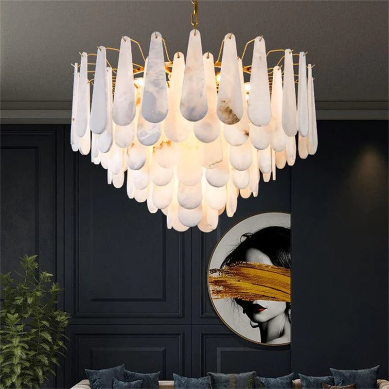 Deborah Alabaster Foyer Chandelier Lighting, Luxury Modern Lighting - D 21.7"Joyfuzzy