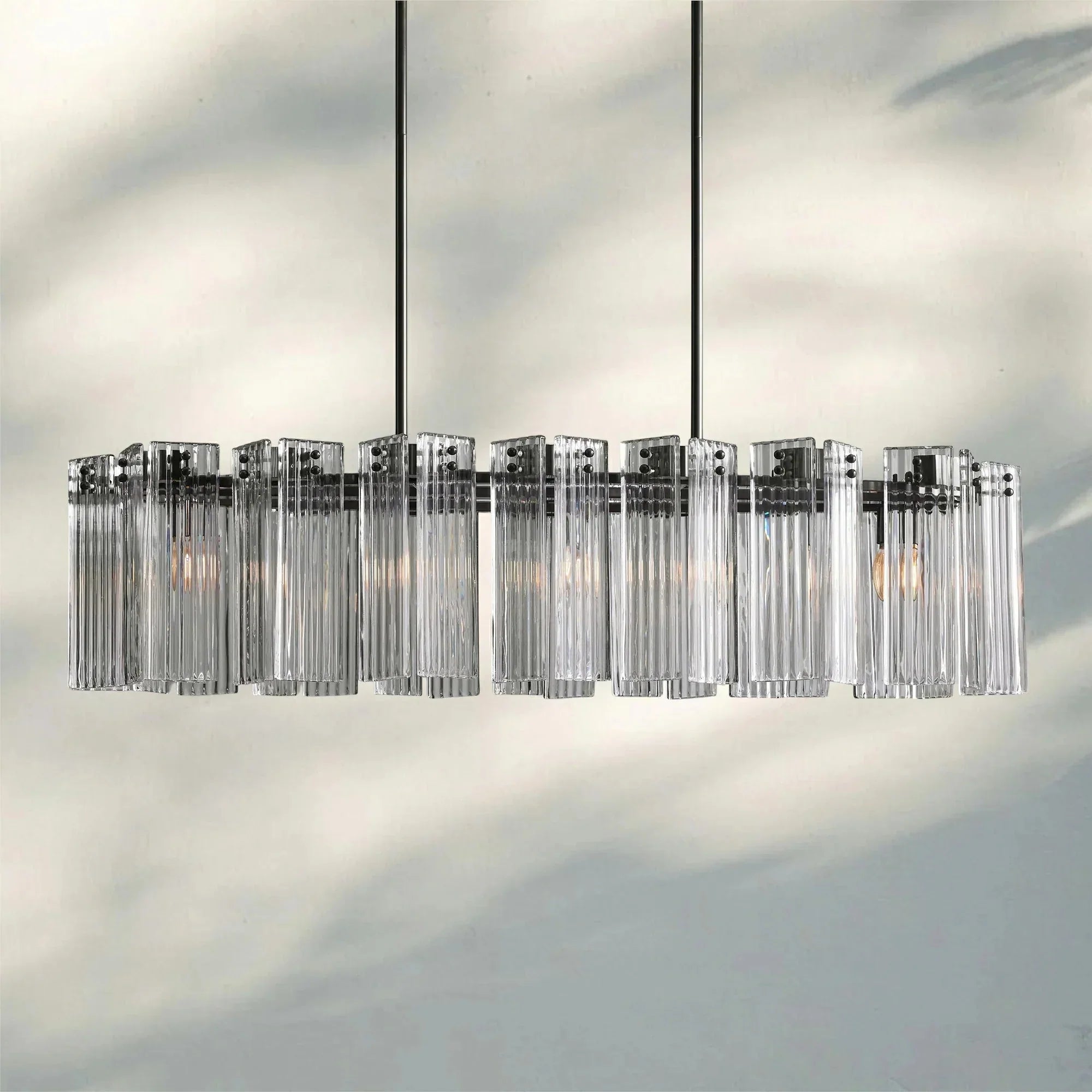 Delsie Oval Chandelier - 51''BrassSmokeJoyfuzzy