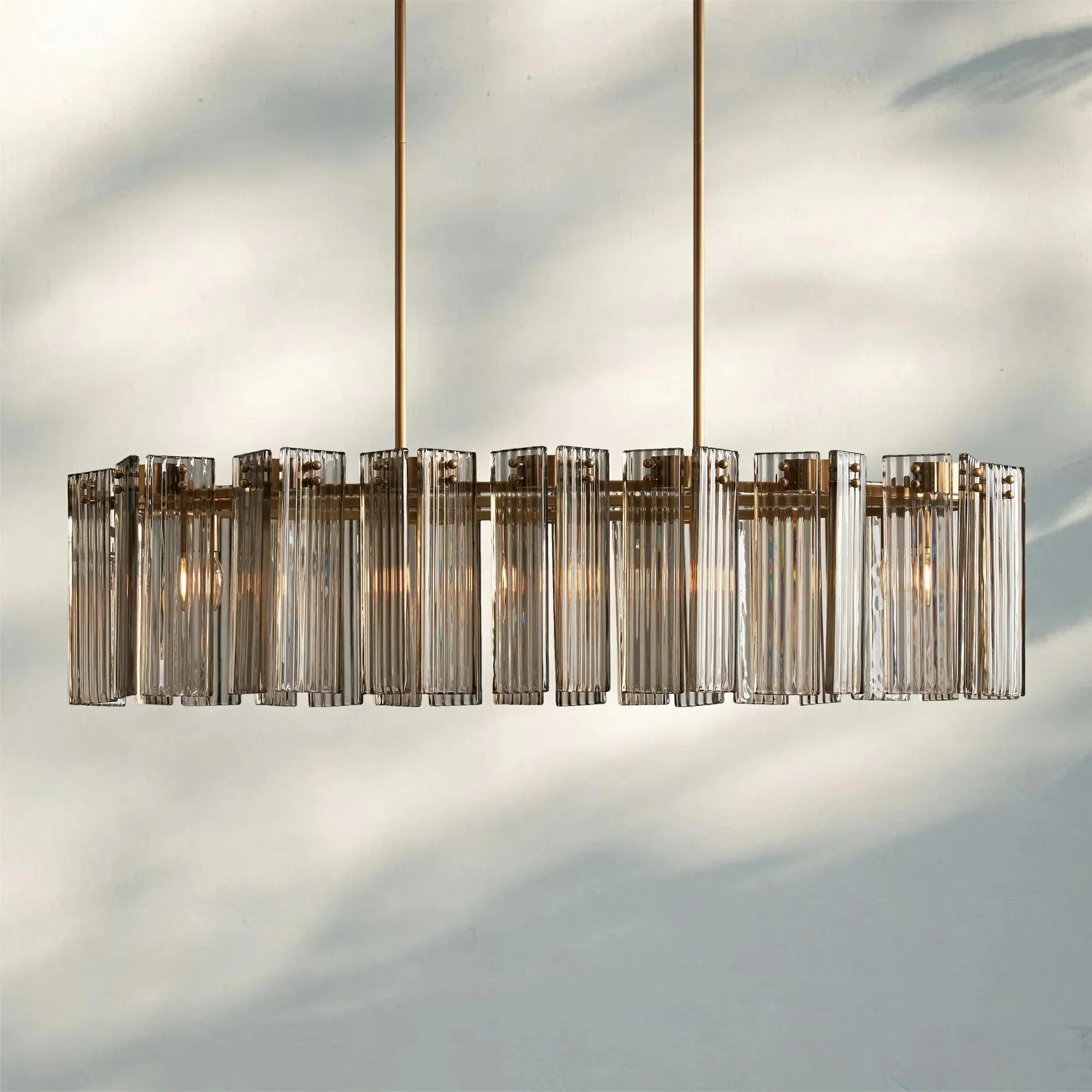 Delsie Oval Chandelier - 51''BrassSmokeJoyfuzzy