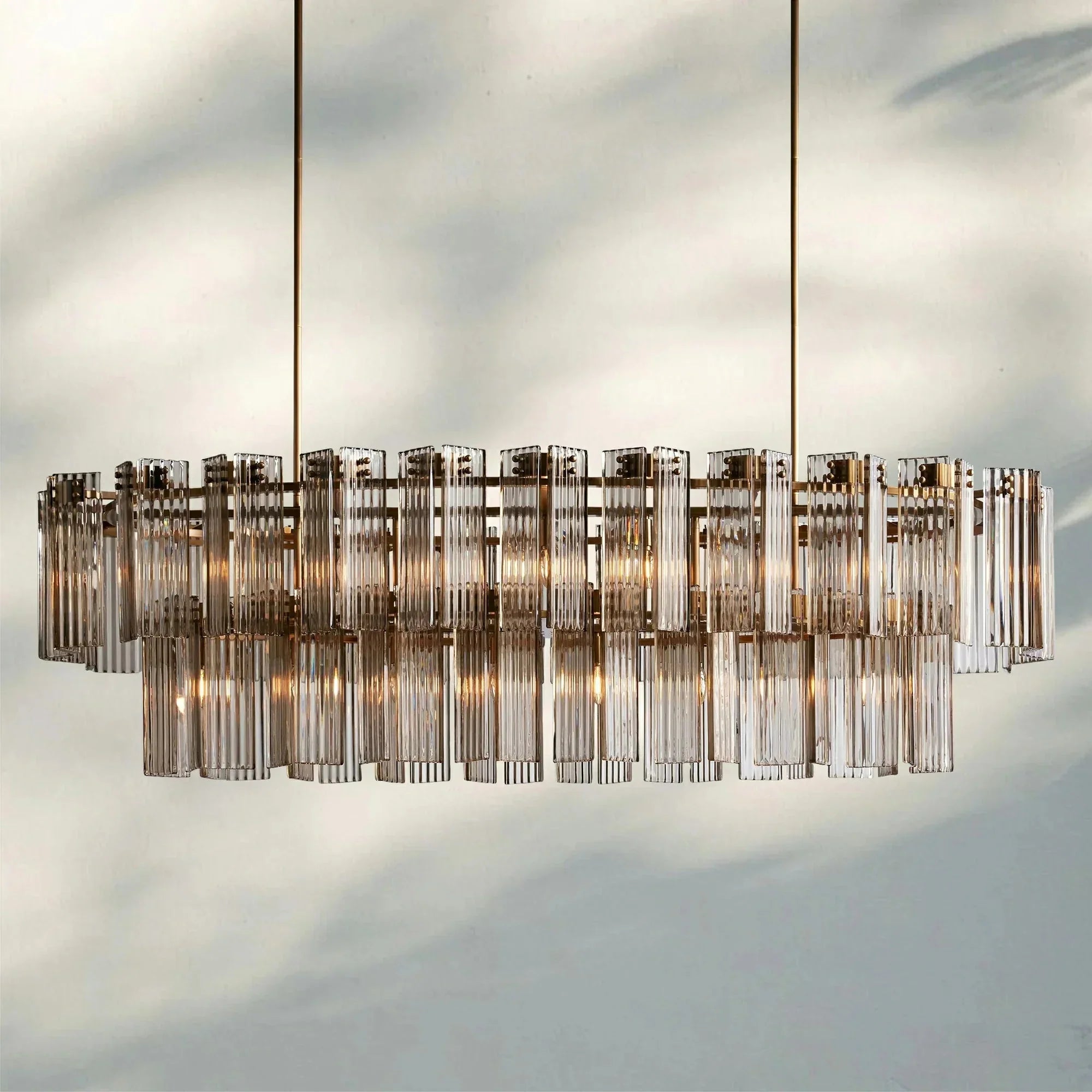 Delsie Oval Chandelier - 72''BrassSmokeJoyfuzzy