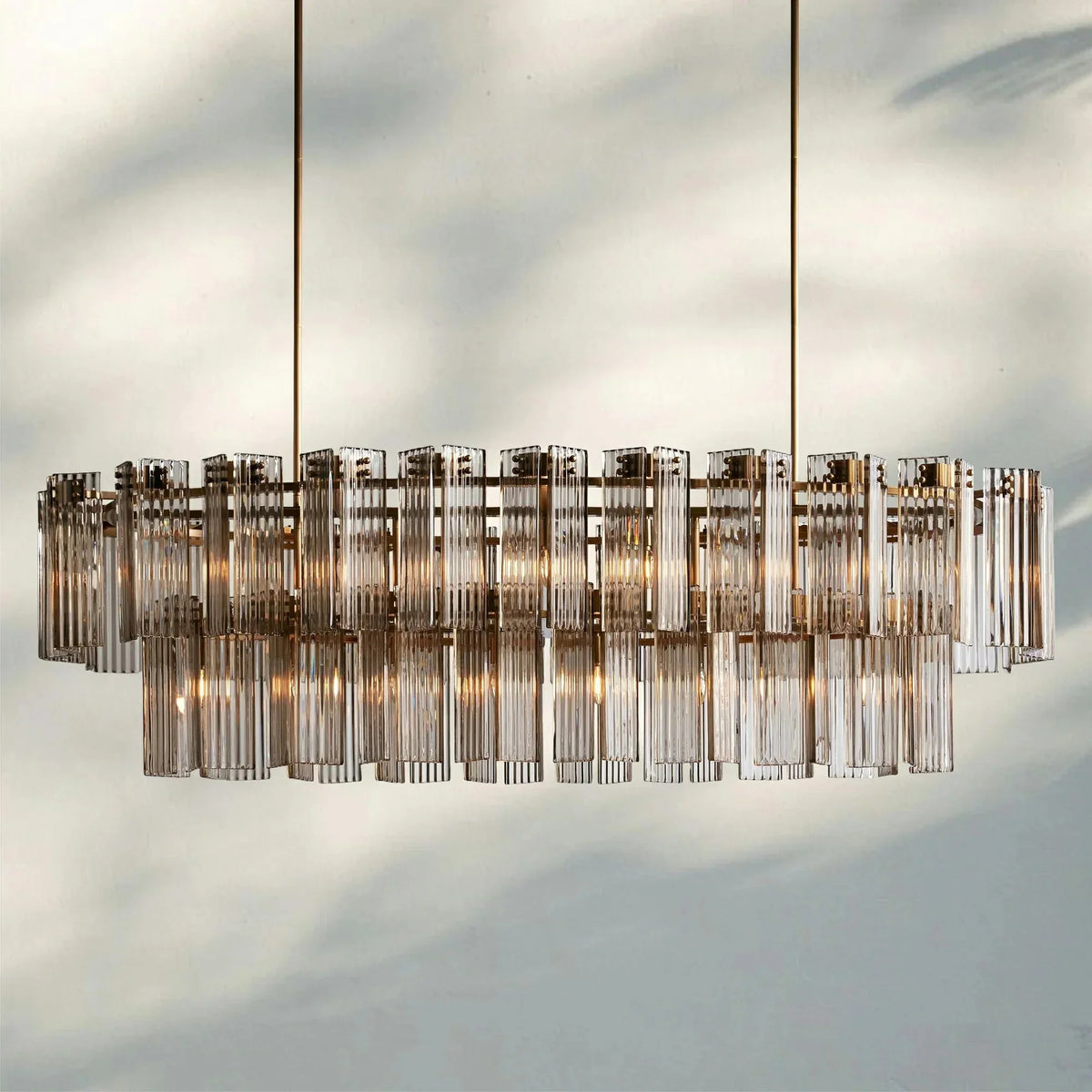 Delsie Oval Chandelier - 72''BrassSmokeJoyfuzzy