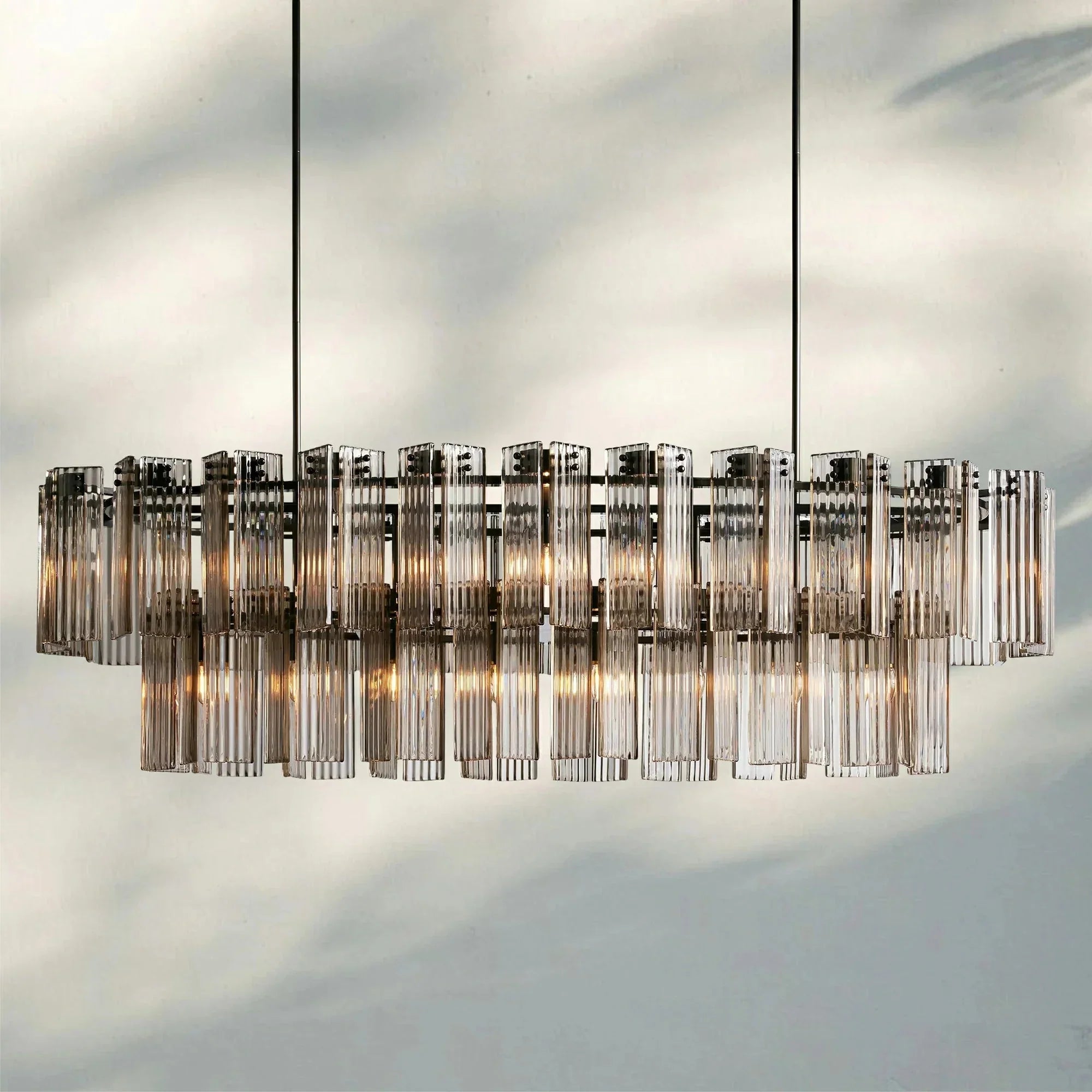 Delsie Oval Chandelier - 63''BronzeSmokeJoyfuzzy