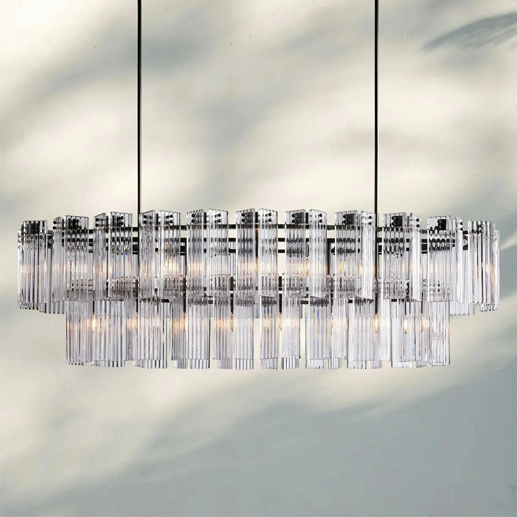 Delsie Oval Chandelier - 72''BronzeClearJoyfuzzy