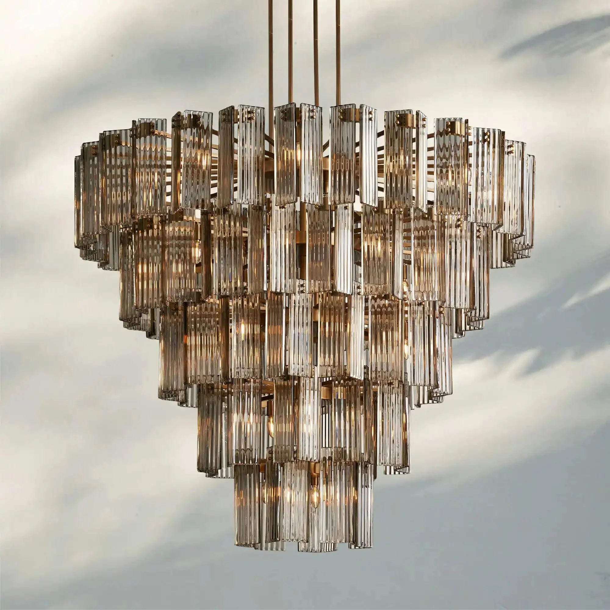 Delsie Round Chandelier 38''48''60'' - 60‘’BrassSmokeJoyfuzzy
