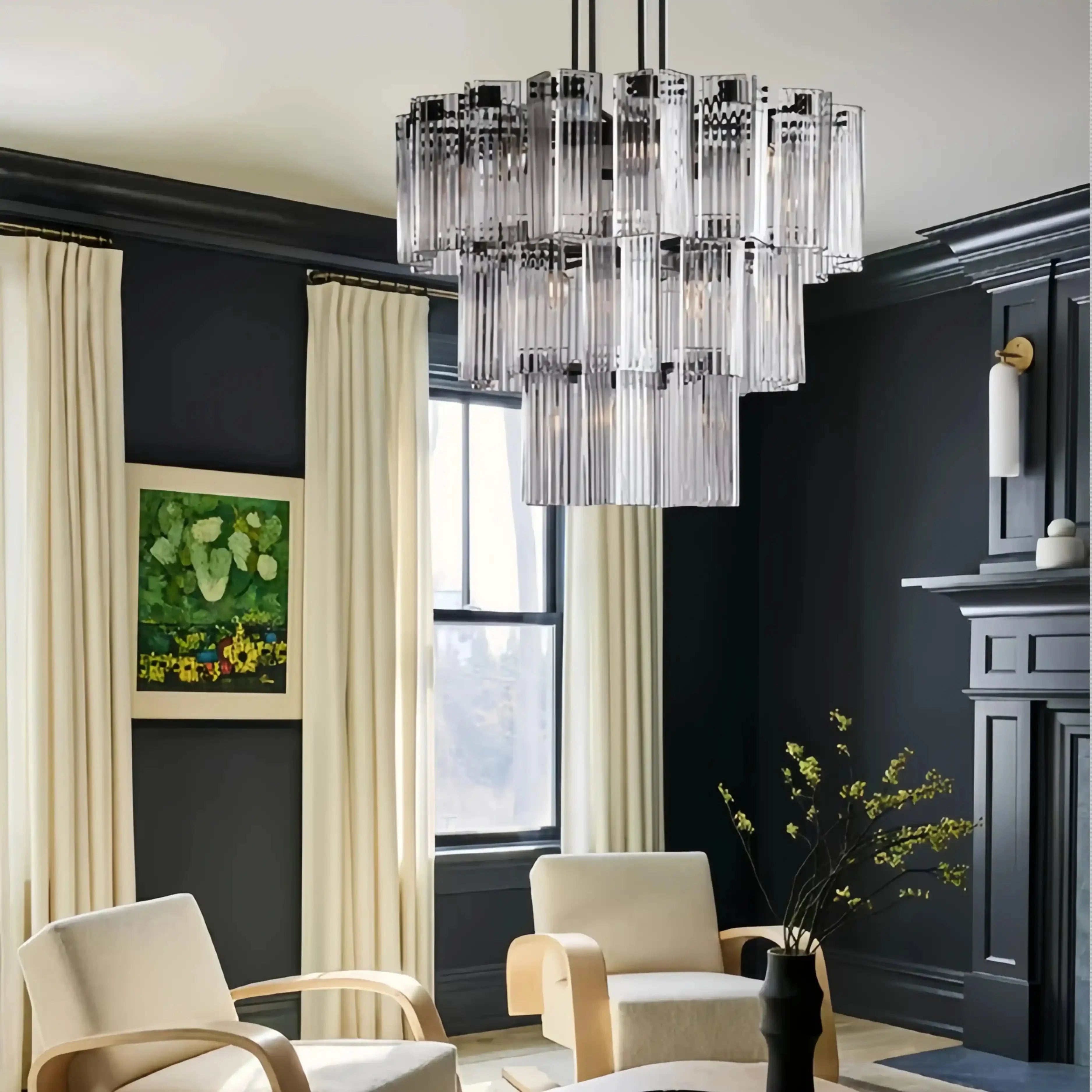 Delsie Round Chandelier 38''48''60'' - 38‘’BrassClearJoyfuzzy
