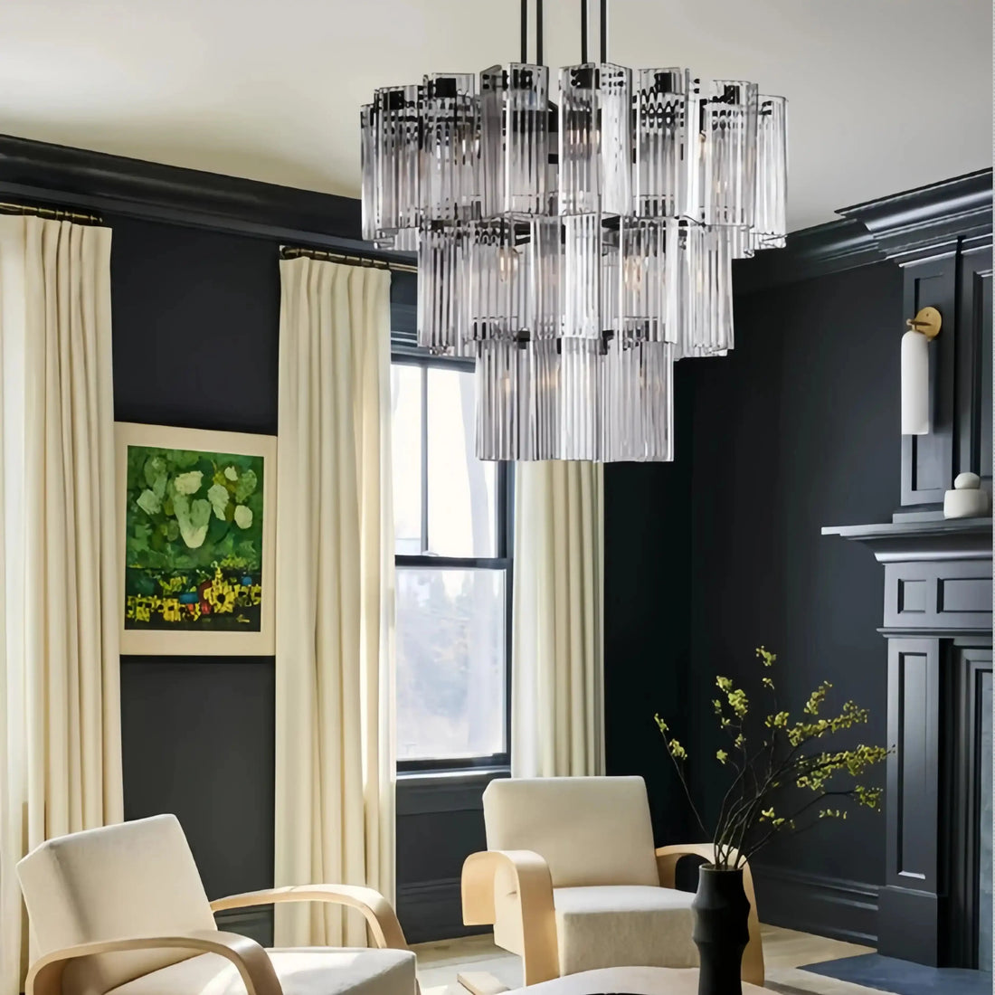 Delsie Round Chandelier 38''48''60'' - 38‘’BrassClearJoyfuzzy