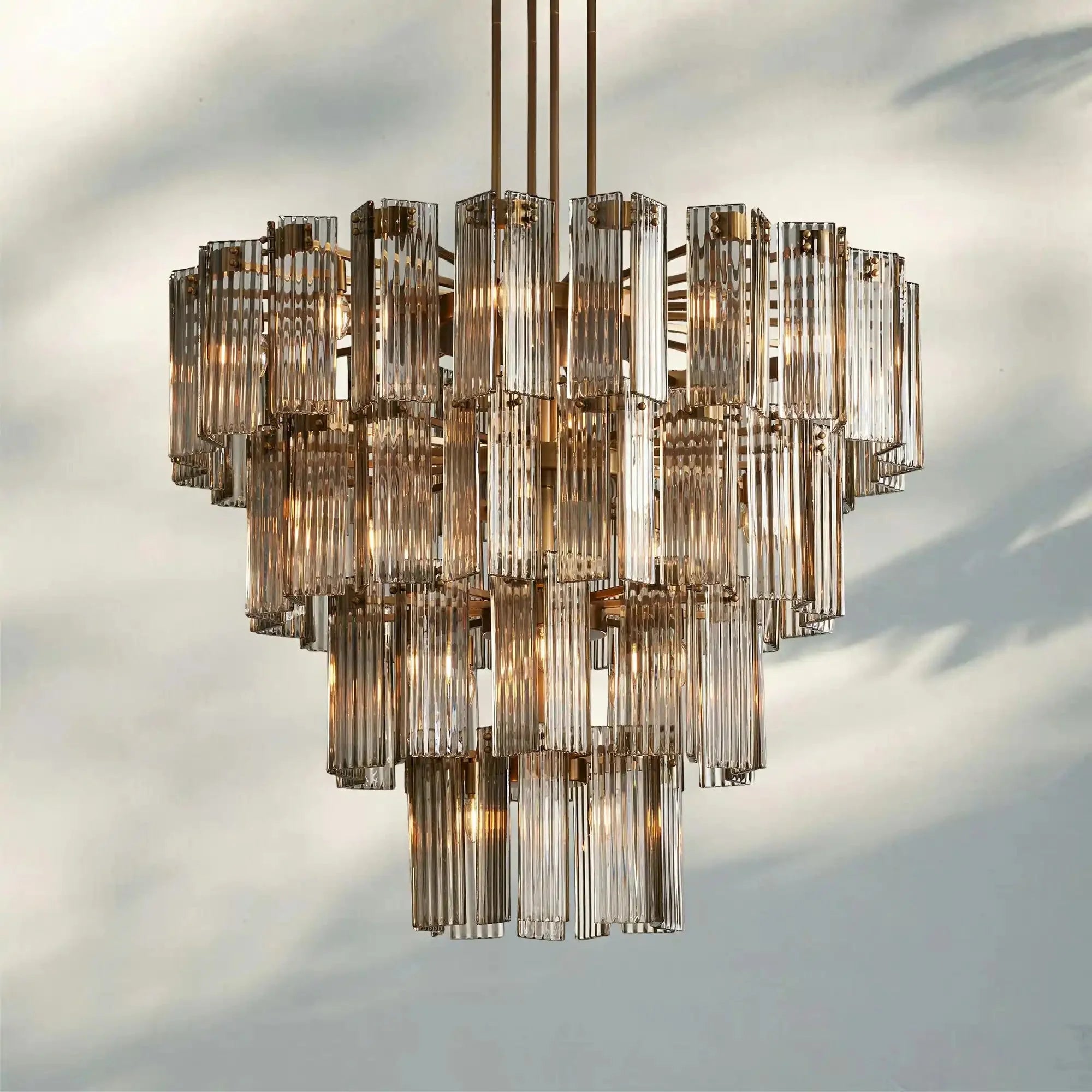 Delsie Round Chandelier 38''48''60'' - 48‘’BrassSmokeJoyfuzzy