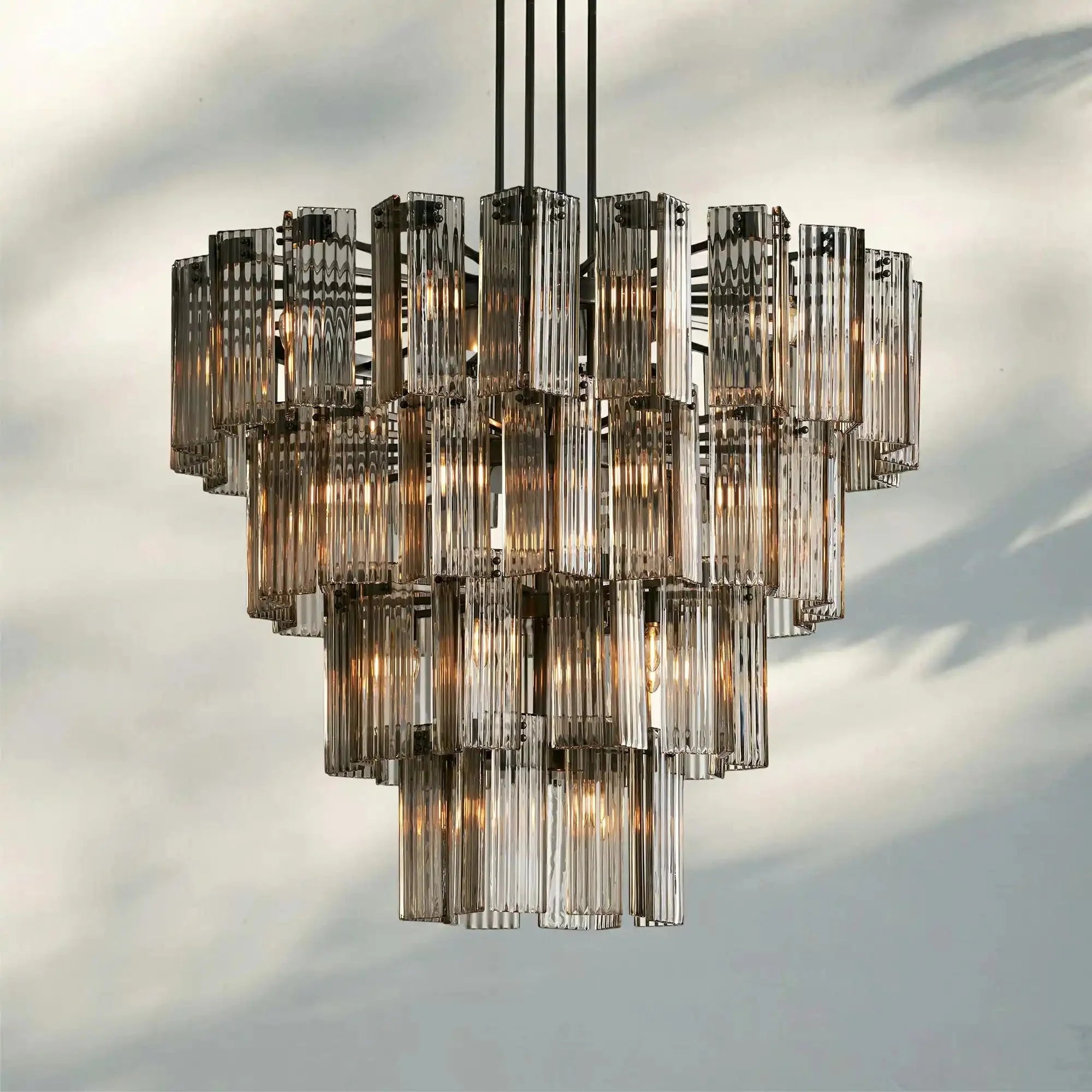 Delsie Round Chandelier 38''48''60'' - 48‘’BronzeSmokeJoyfuzzy