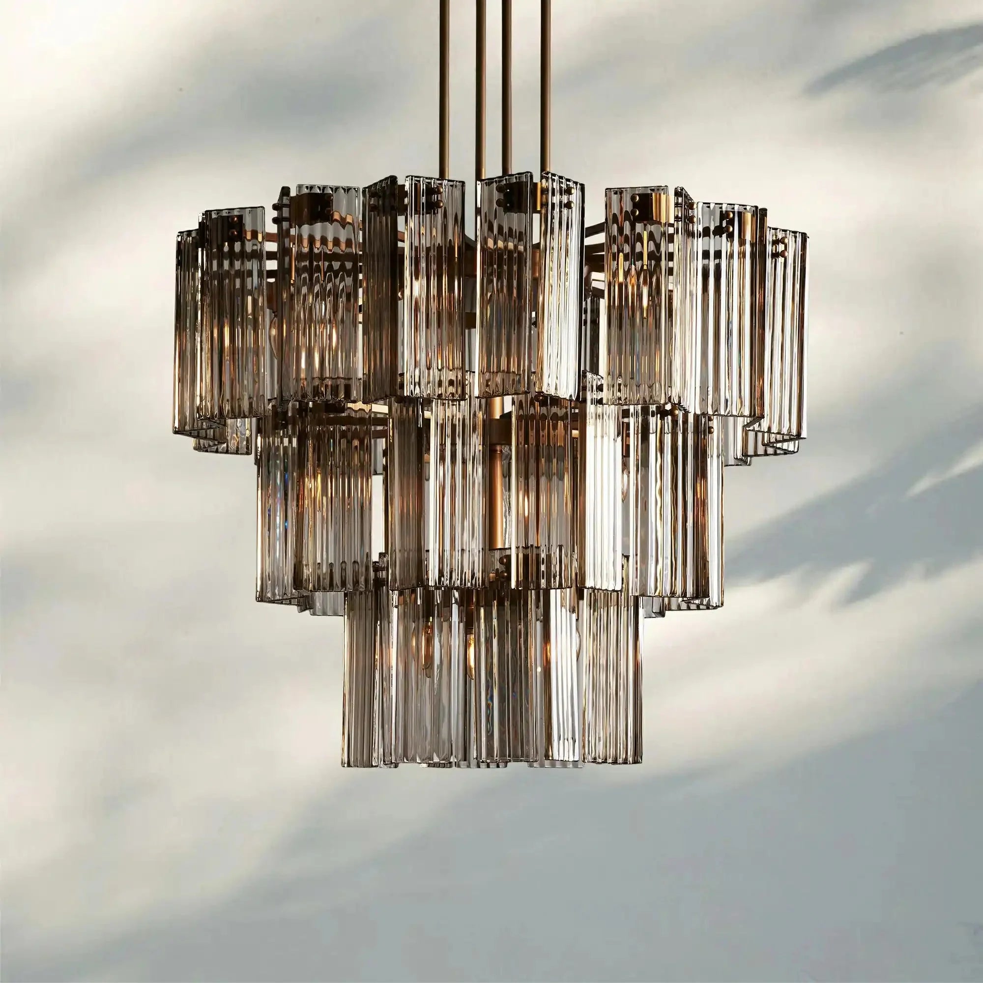 Delsie Round Chandelier 38''48''60'' - 38‘’BrassSmokeJoyfuzzy