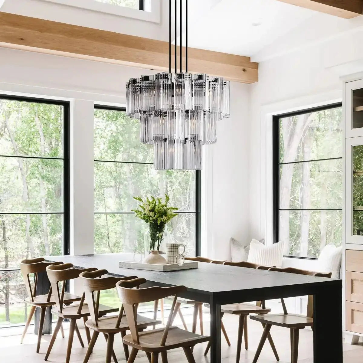 Delsie Round Chandelier 38''48''60'' - 38‘’BrassClearJoyfuzzy