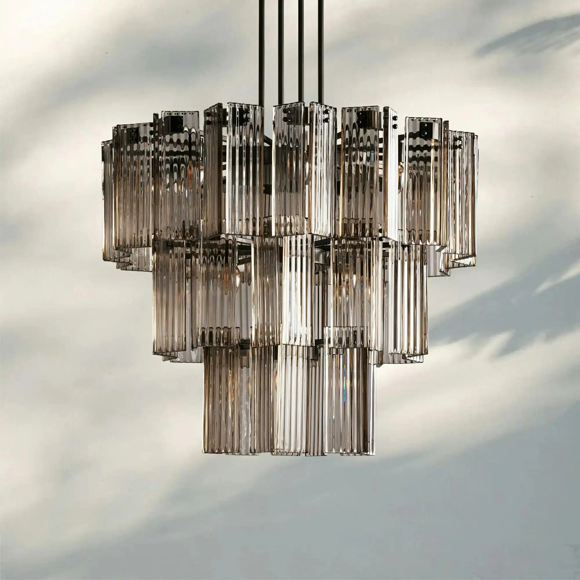 Delsie Round Chandelier 38''48''60'' - 38‘’BronzeSmokeJoyfuzzy