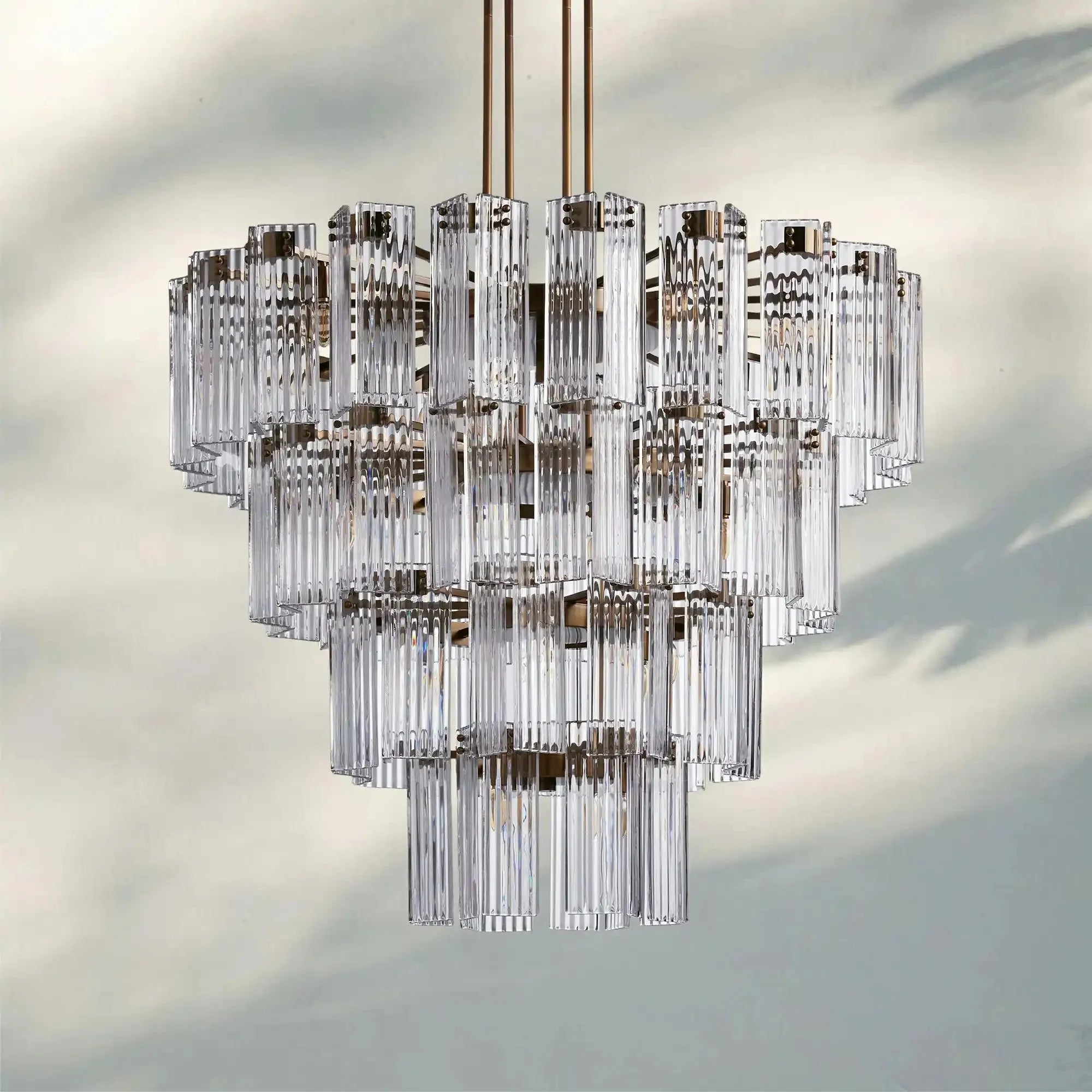 Delsie Round Chandelier 38''48''60'' - 48‘’BrassClearJoyfuzzy