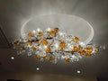 Designer Favorite Brass Branch Chandelier with Artistic Flower Glass for Dining Room Living Room and Kitchen Island - Round/12 Lights/D23.6