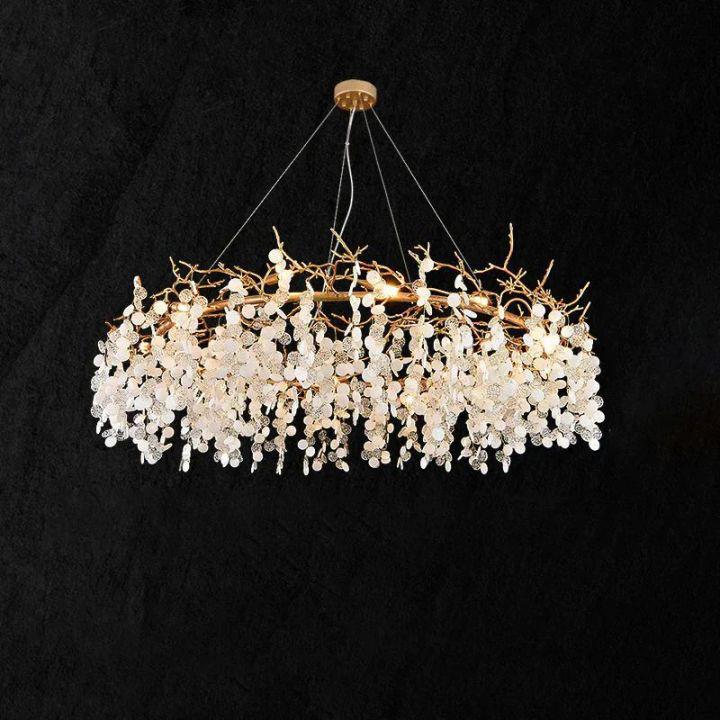 Donna Round Circle Fortune Tree Round Branch Chandelier - 35.4" DJoyfuzzy