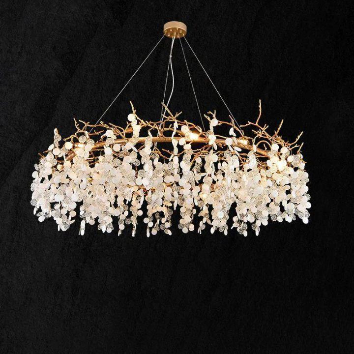 Donna Round Circle Fortune Tree Round Branch Chandelier - 43.3" DJoyfuzzy