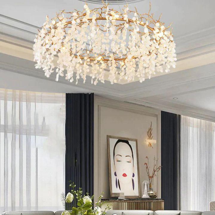 Donna Round Circle Fortune Tree Round Branch Chandelier - 43.3" DJoyfuzzy