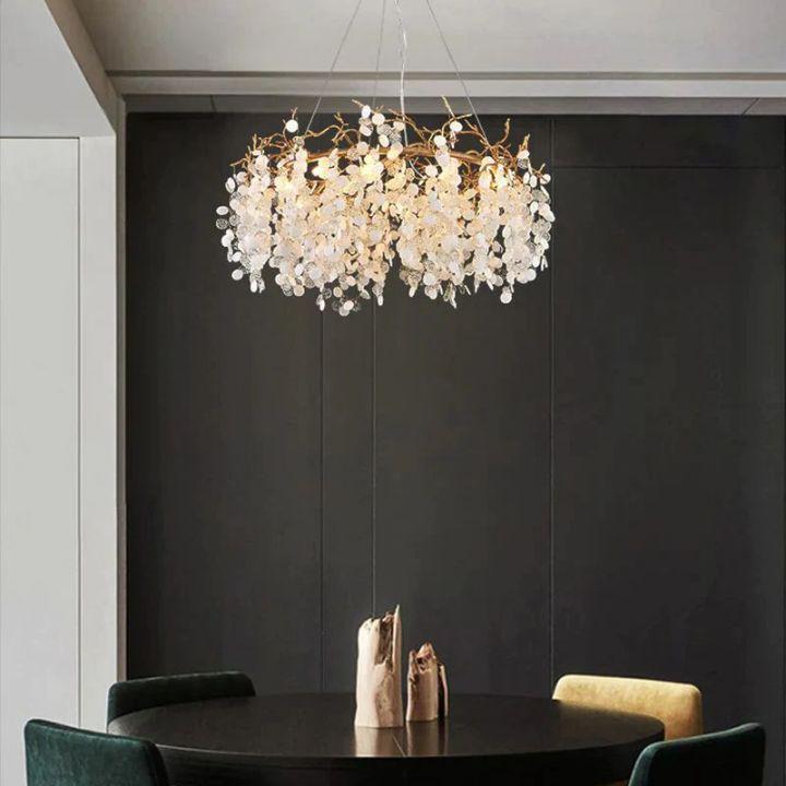 Donna Round Circle Fortune Tree Round Branch Chandelier - 43.3" DJoyfuzzy