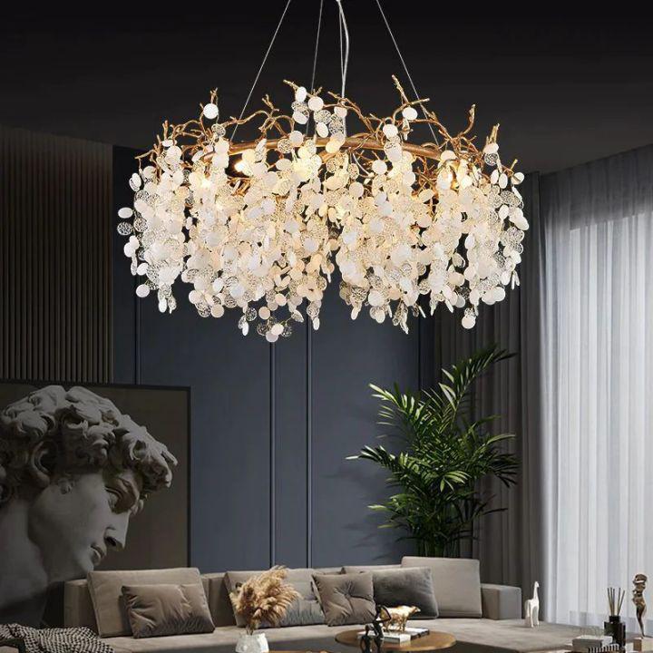 Donna Round Circle Fortune Tree Round Branch Chandelier - 26" DJoyfuzzy