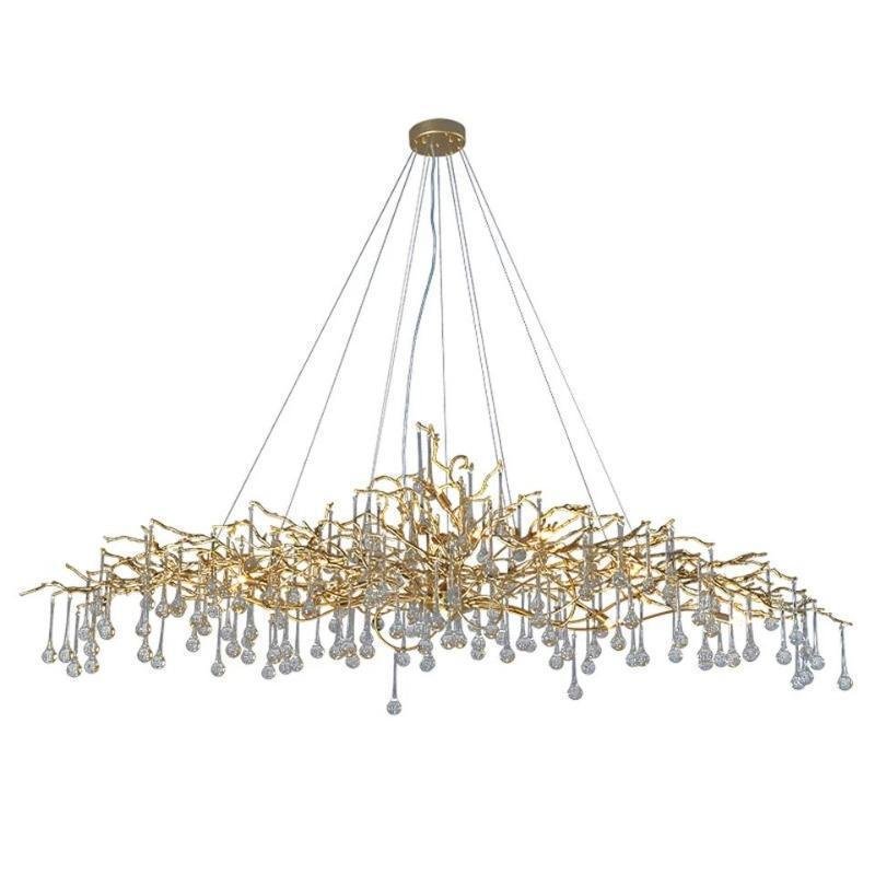 Doris Branch Crystal Chandelier Light - GoldLength 100 cm x Width 62 cm x Height 50 cmJoyfuzzy