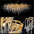 Doris Crystal Rectangular Branch Chandelier L45