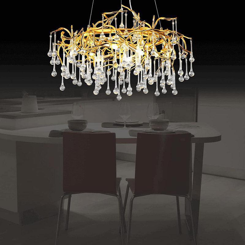 Doris Crystal Round Branch Chandelier 23.5"D Gold - Joyfuzzy