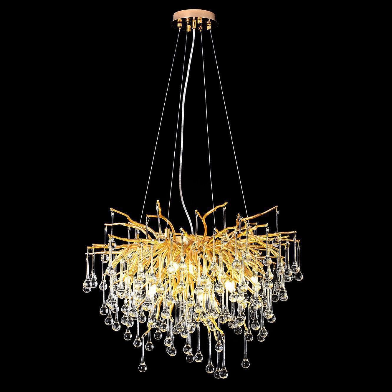 Doris Rain Branch Chandelier 23.5"D Gold - Joyfuzzy