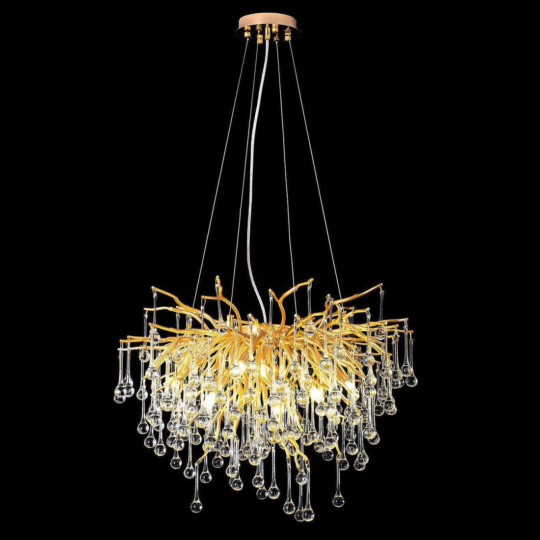 Doris Rain Branch Chandelier 23.5"D Gold - Joyfuzzy