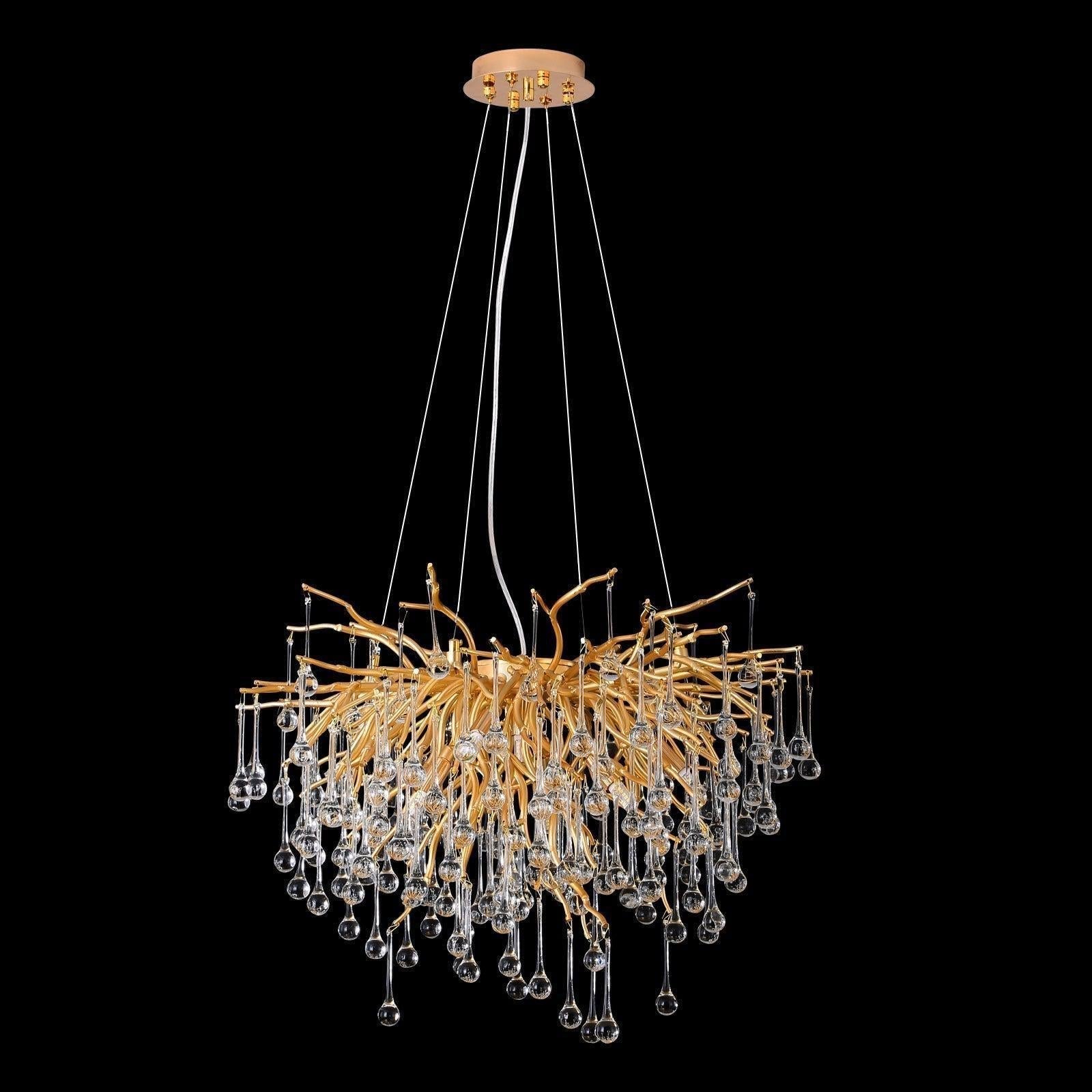 Doris Rain Branch Chandelier 23.5"D Gold - Joyfuzzy