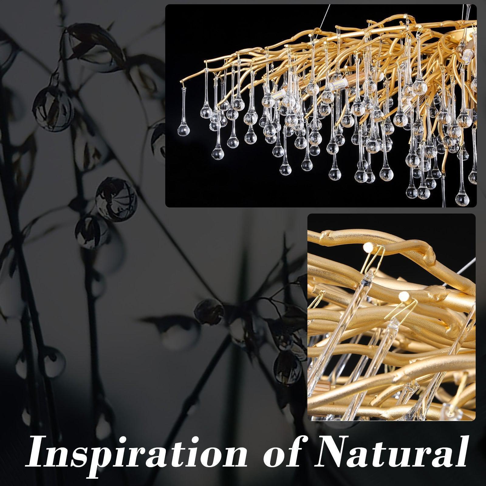Doris Rain Branch Chandelier 23.5"D Gold - Joyfuzzy