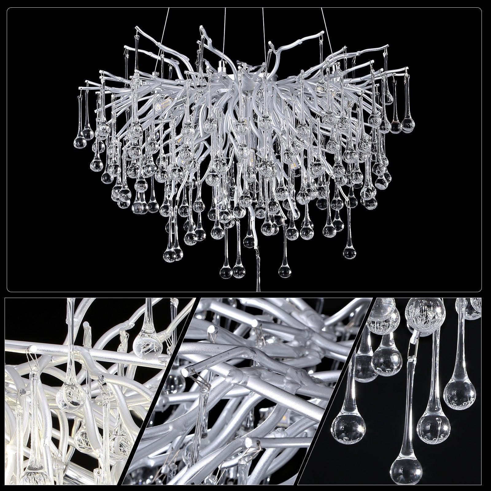 Doris Rain Branch Chandelier Dia 23.5" Silver - Joyfuzzy