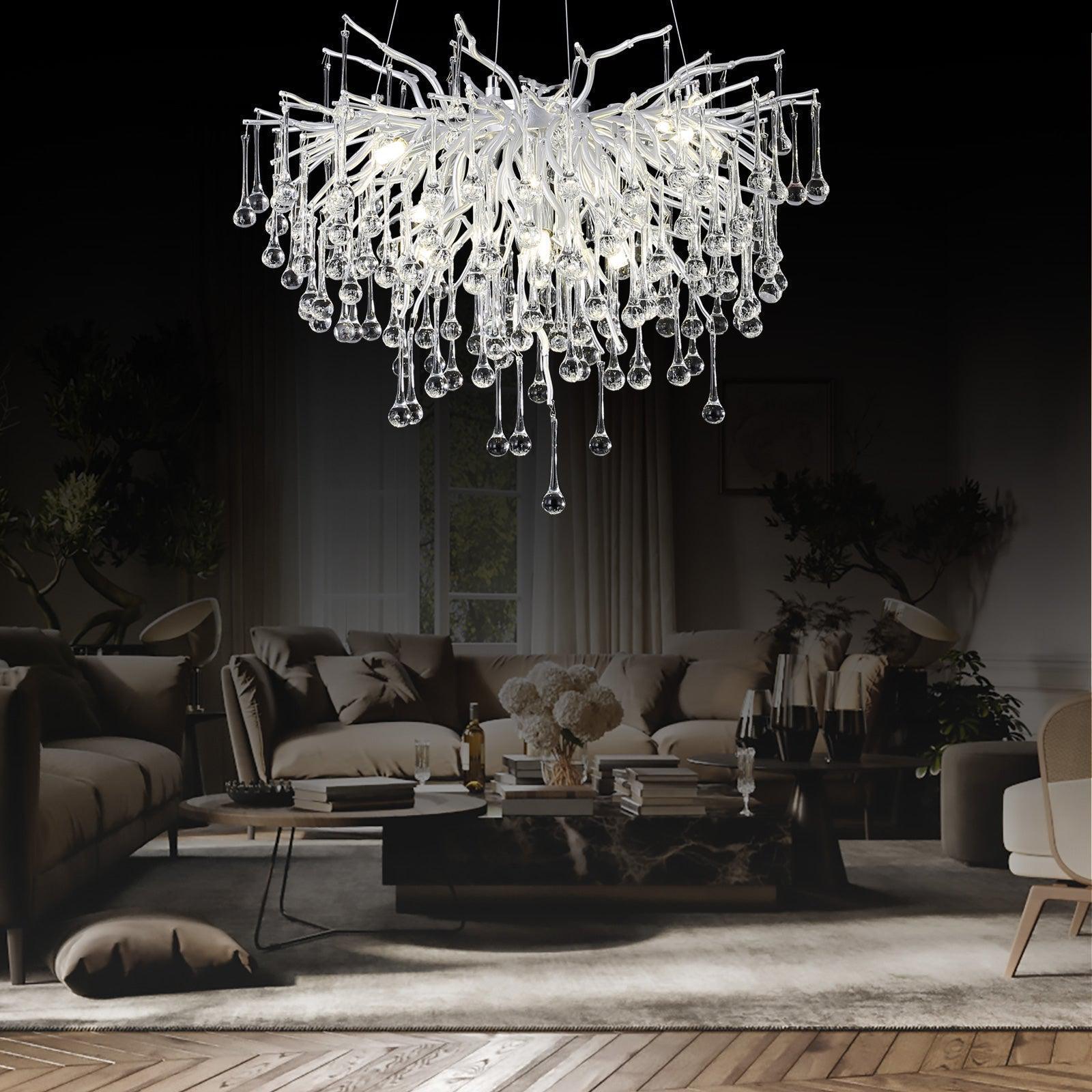 Doris Rain Branch Chandelier Dia 23.5" Silver - Joyfuzzy